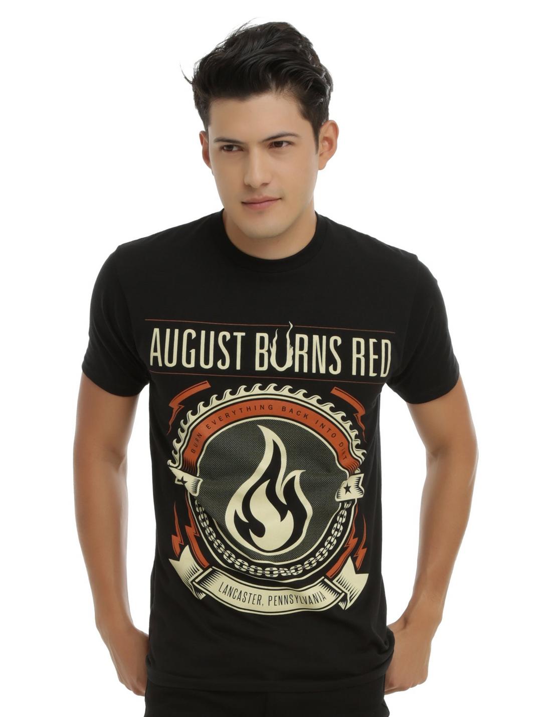 August Burns Red Flame Crest T-Shirt, BLACK, hi-res