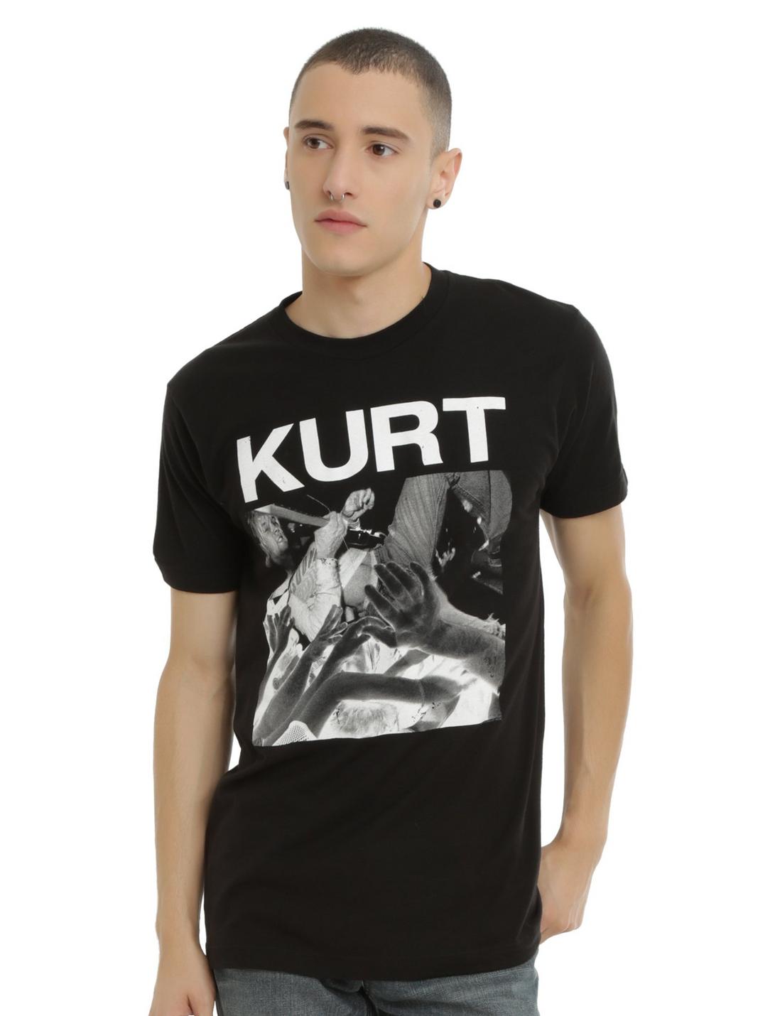 Kurt Cobain Crowd Surfing T-Shirt, BLACK, hi-res