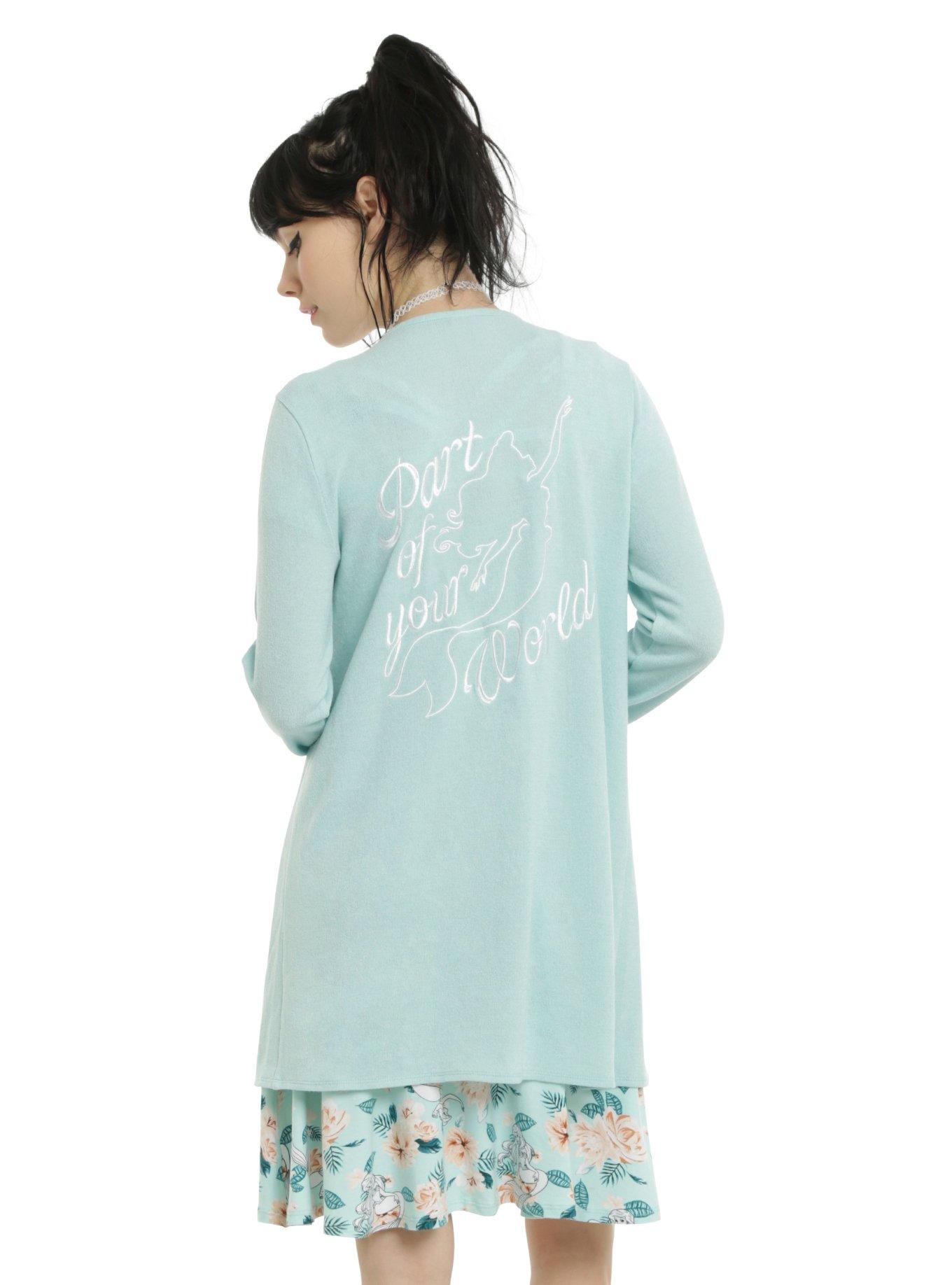 Disney The Little Mermaid Ariel Girls Flyaway Cardigan, MINT, hi-res