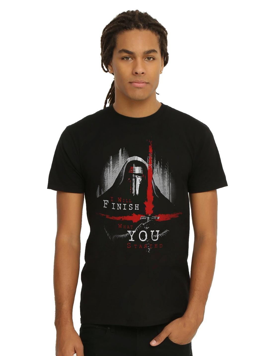Star Wars: The Force Awakens Kylo Ren Finish What You Started T-Shirt, BLACK, hi-res