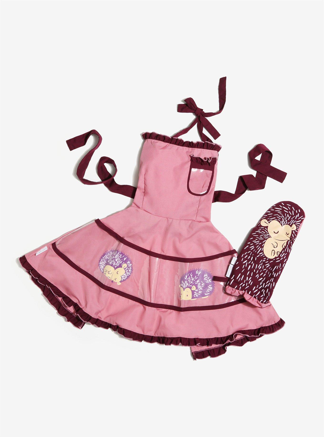 Kitsch&rsquo;n Glam Hedgehog Apron And Oven Mitt Set, , hi-res