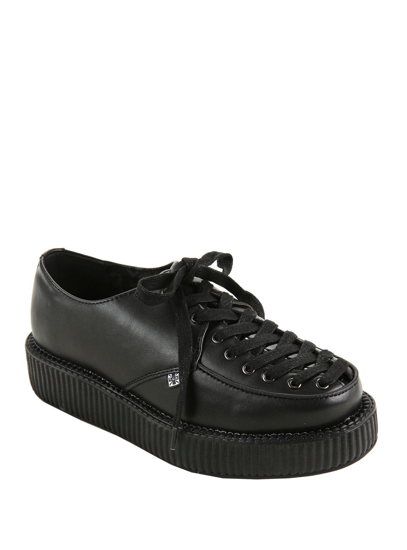 T.U.K. Black Leather Corset Creepers Hot Topic