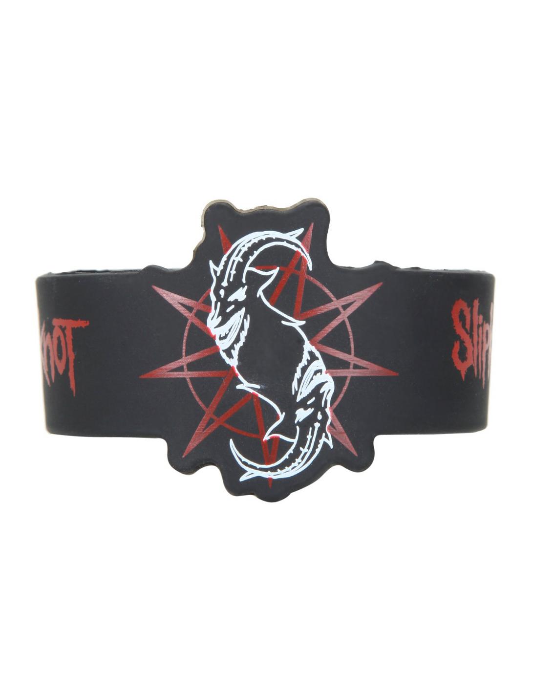 Slipknot Goat Head Logo Rubber Bracelet, , hi-res