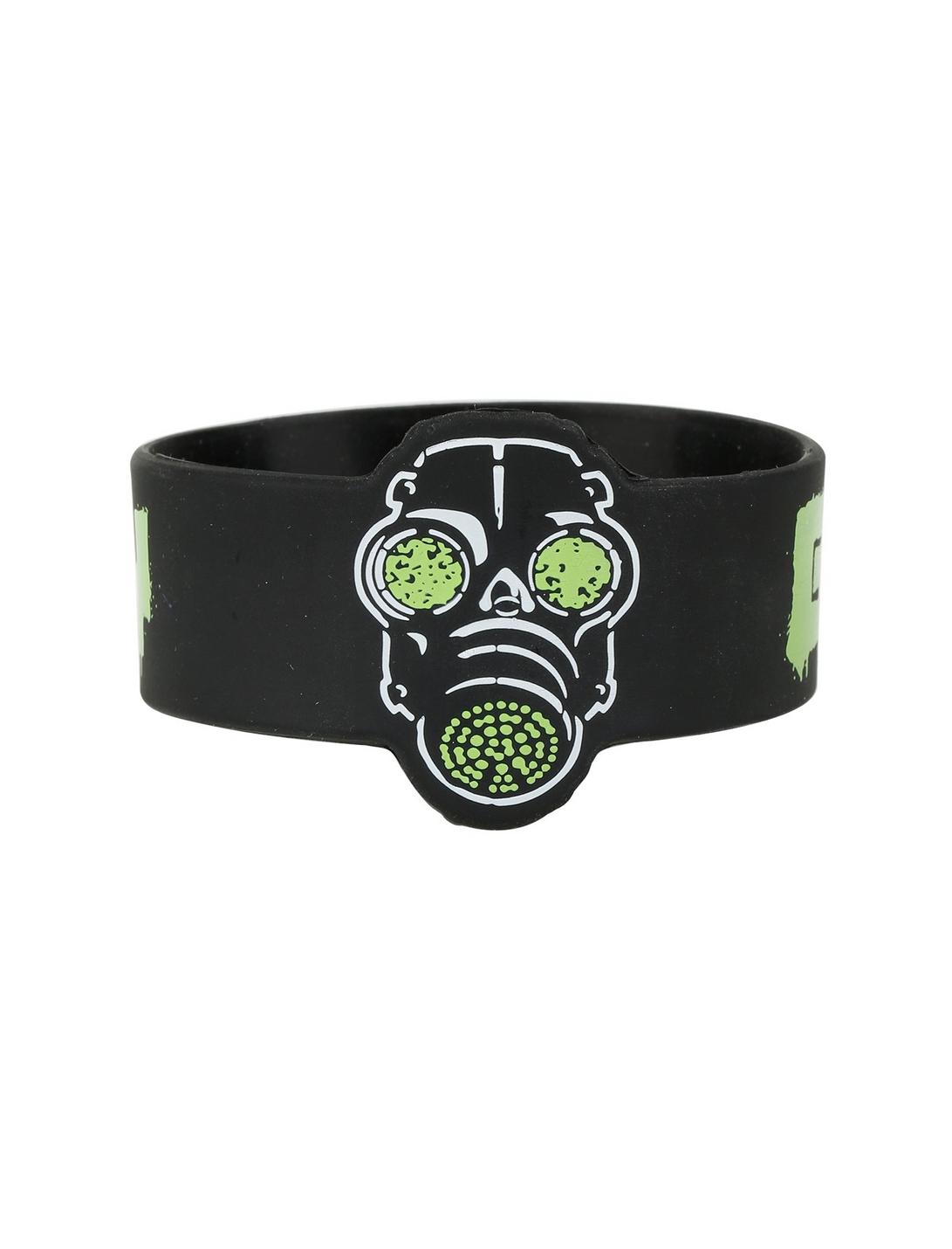 Green Day Gas Mask Die-Cut Rubber Bracelet, , hi-res