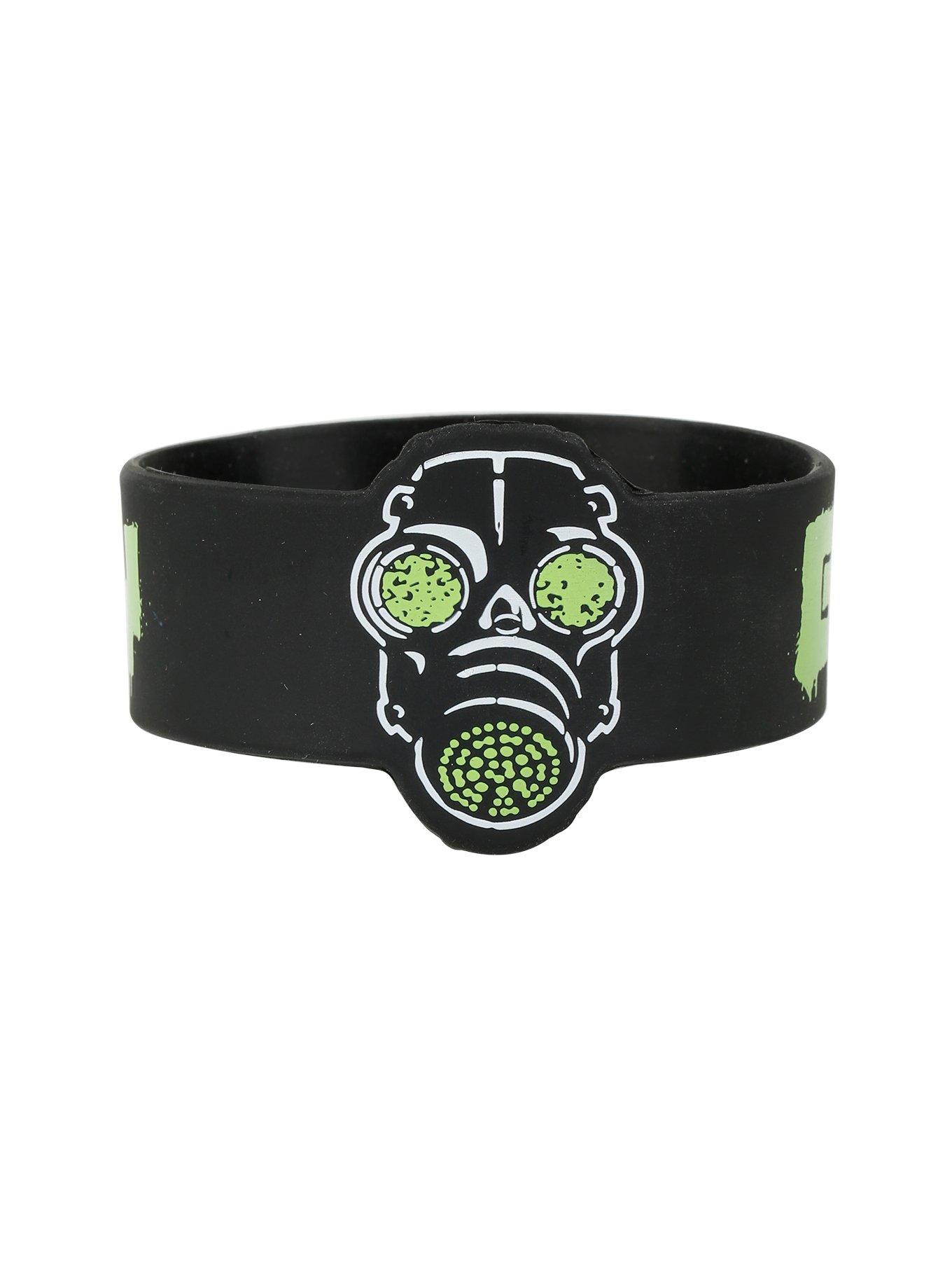 Green Day Gas Mask Die-Cut Rubber Bracelet, , hi-res
