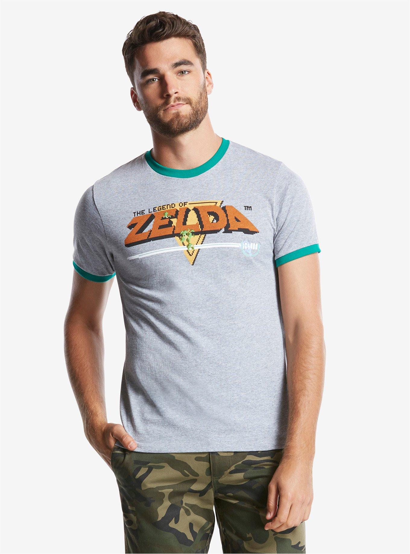 Nintendo The Legend Of Zelda 8-Bit Ringer T-Shirt, GREY, hi-res