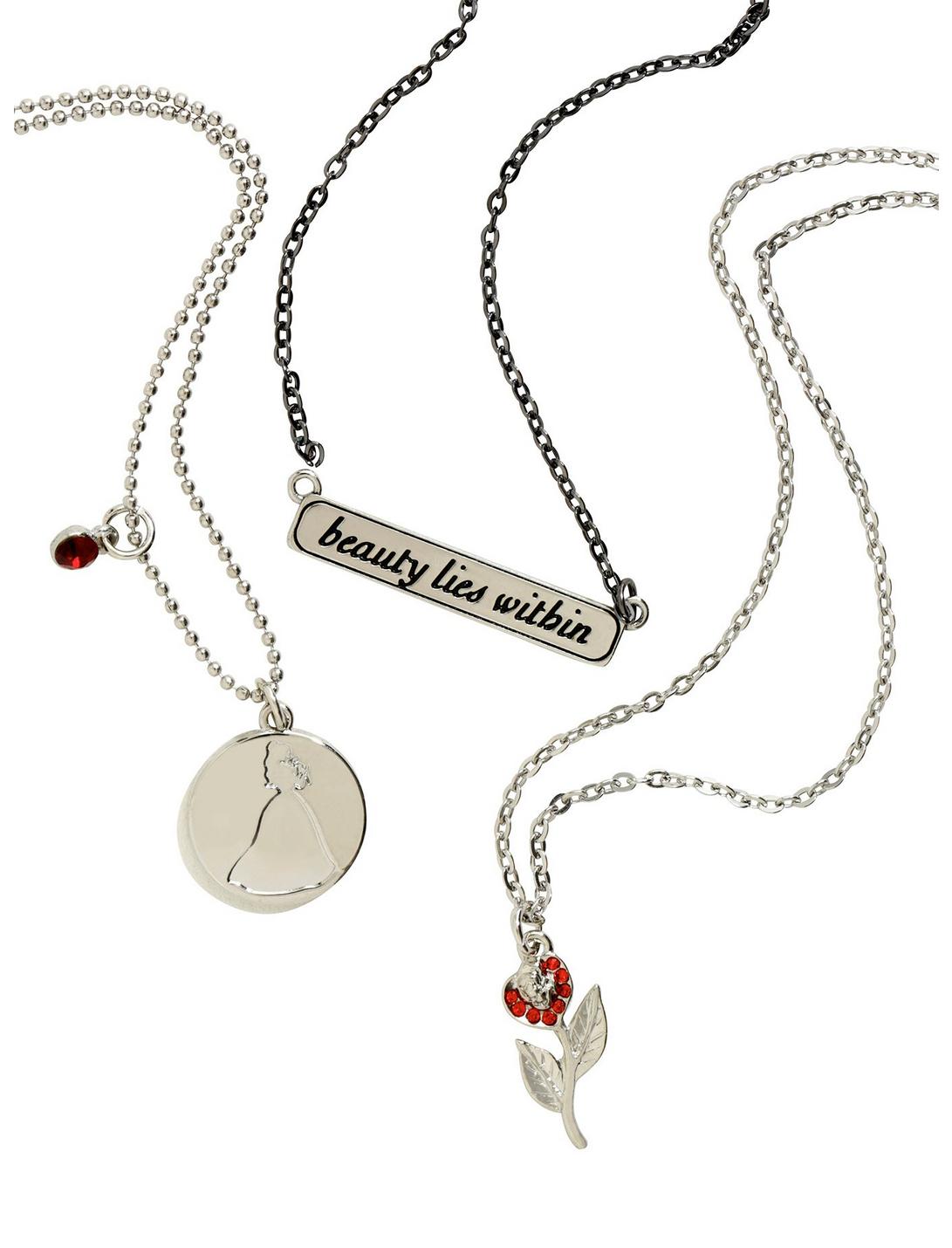 Disney Beauty And The Beast Beauty Lies Within Necklace Set, , hi-res