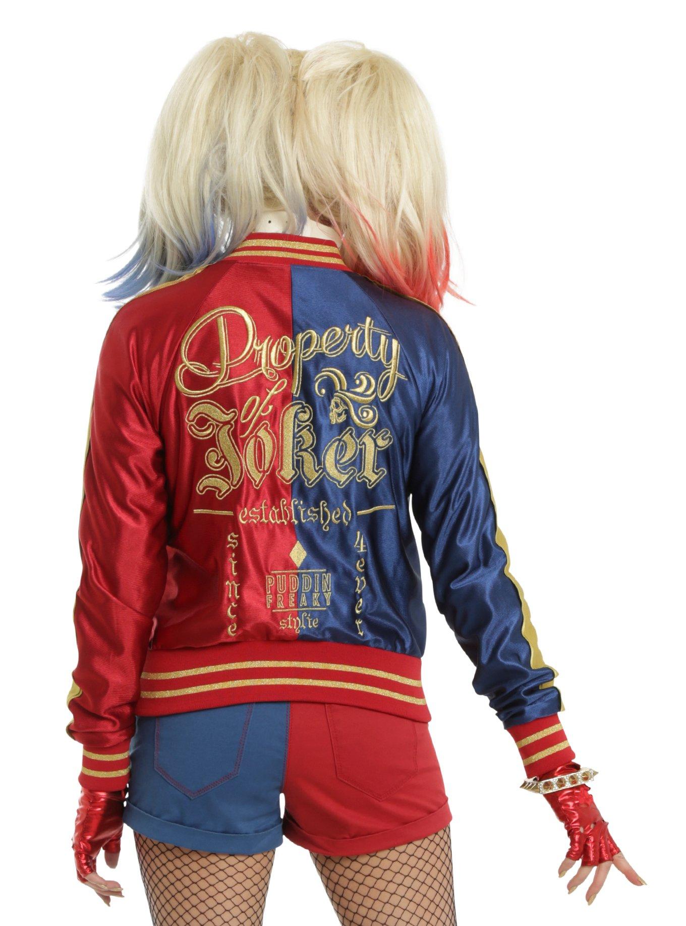 DC Comics Suicide Squad Harley Quinn Girls Satin Souvenir Jacket, RED, hi-res