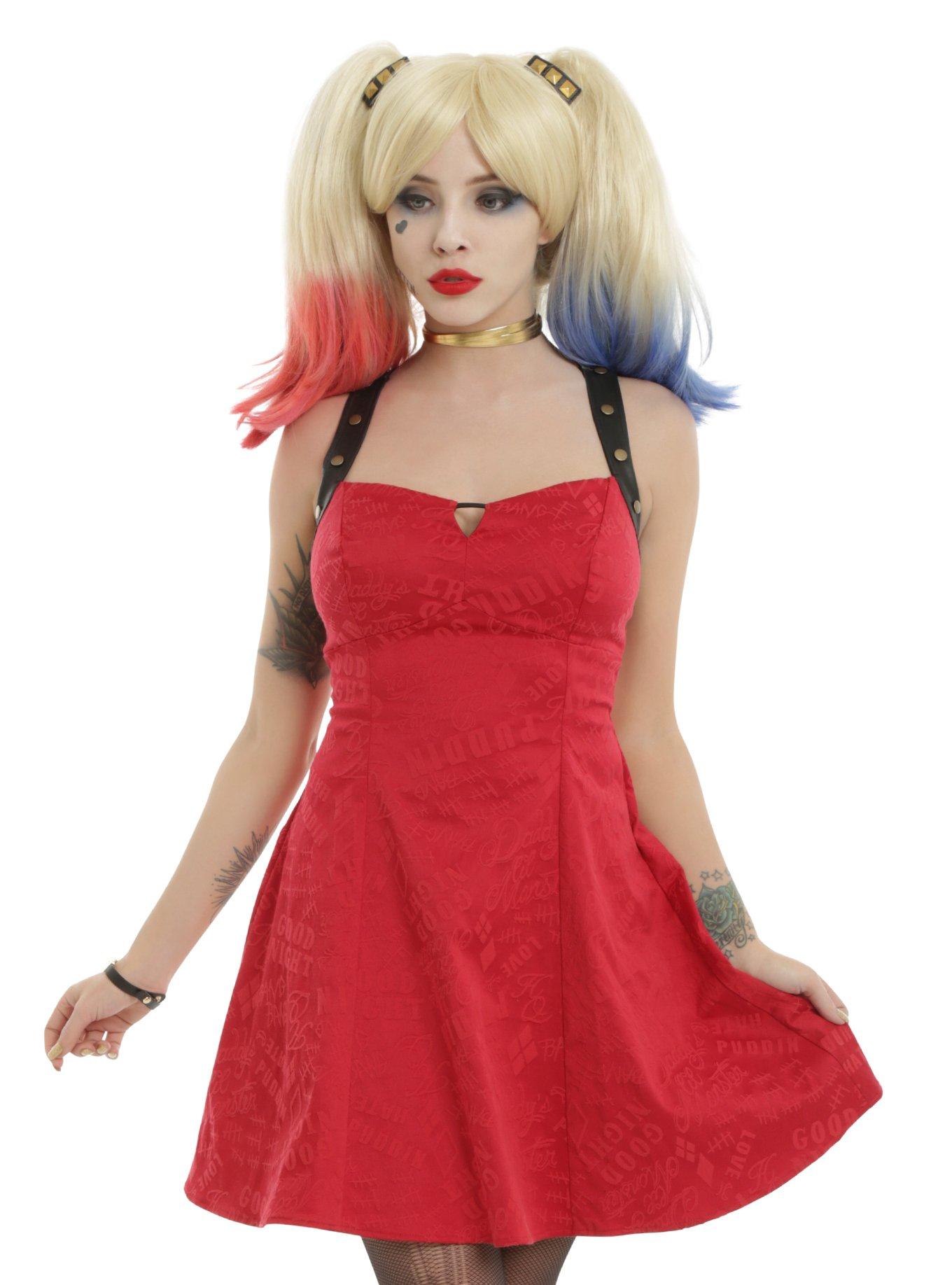DC Comics Suicide Squad Harley Quinn Red Dress, RED, hi-res
