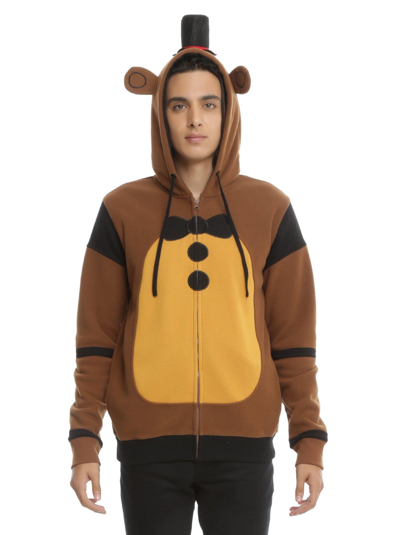 Five Nights At Freddy's Mens Freddy Fazbear Costume Hoodie (Large