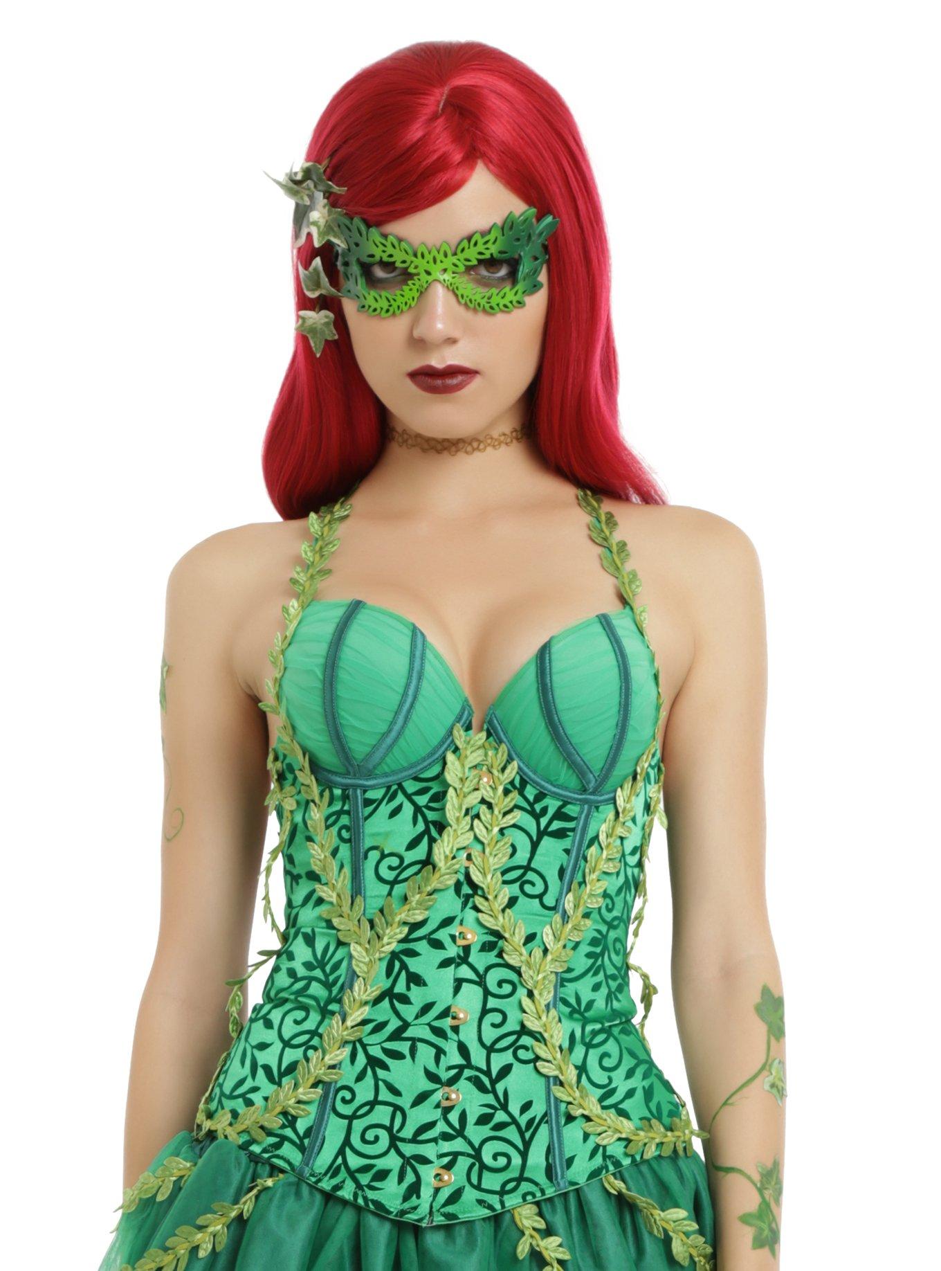 green emerald velvet dress Green Poison Ivy Outfit