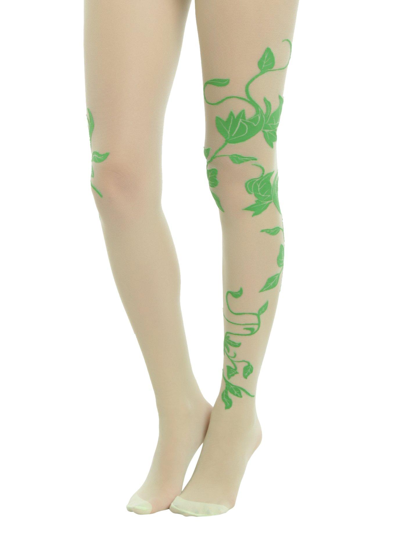 DC Comics Poison Ivy Cosplay Vine Tights, GREEN, hi-res