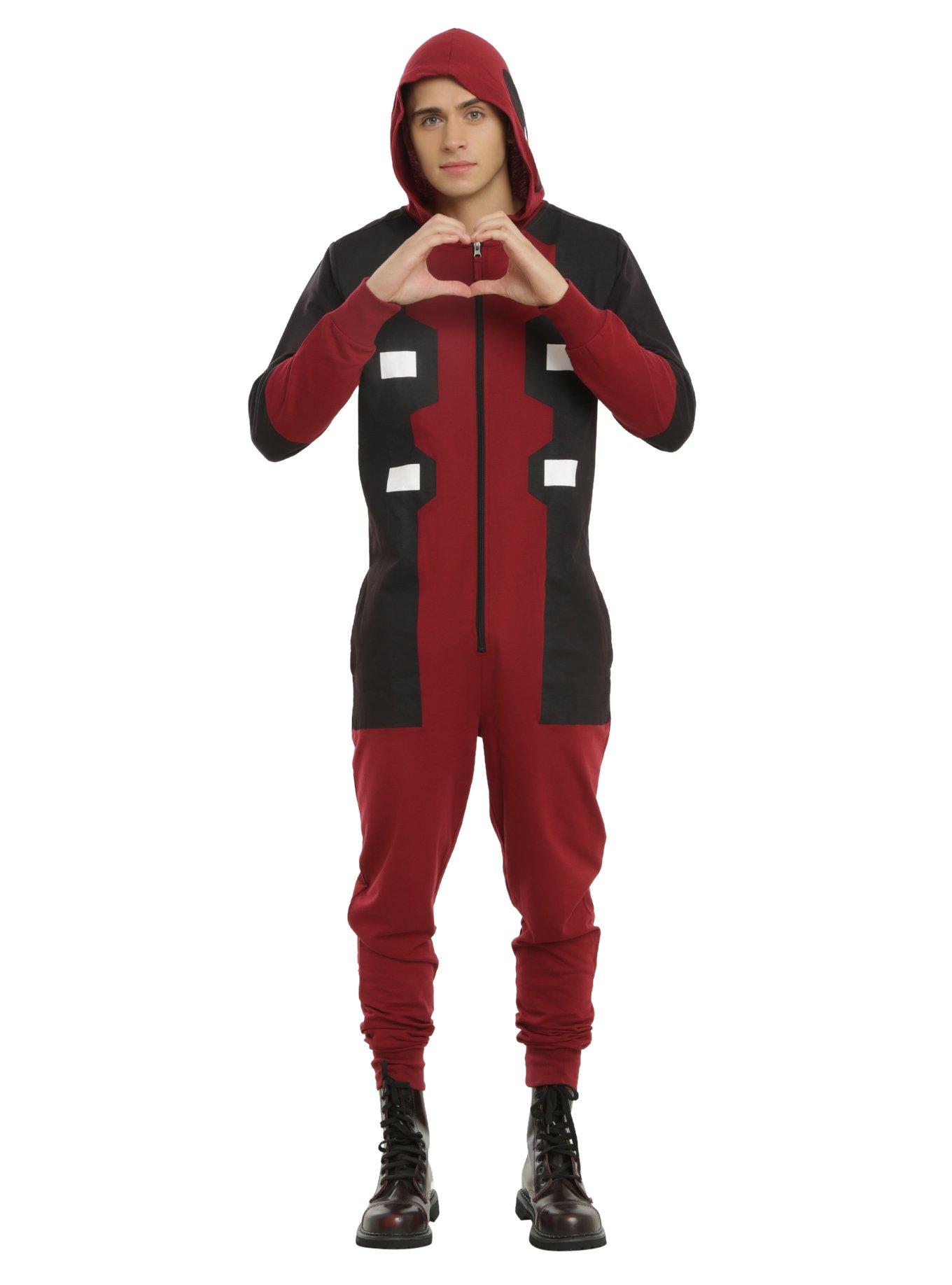 Marvel Deadpool One Piece Union Suit Cosplay Pajamas