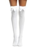 Blackheart White With White Bow Thigh Highs, , hi-res