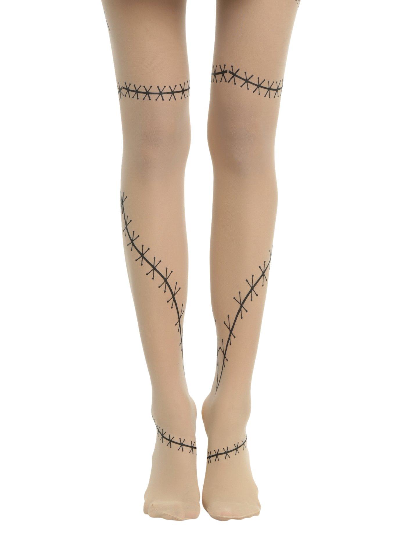 Blackheart Sheer Stitches Tights, NUDE, hi-res