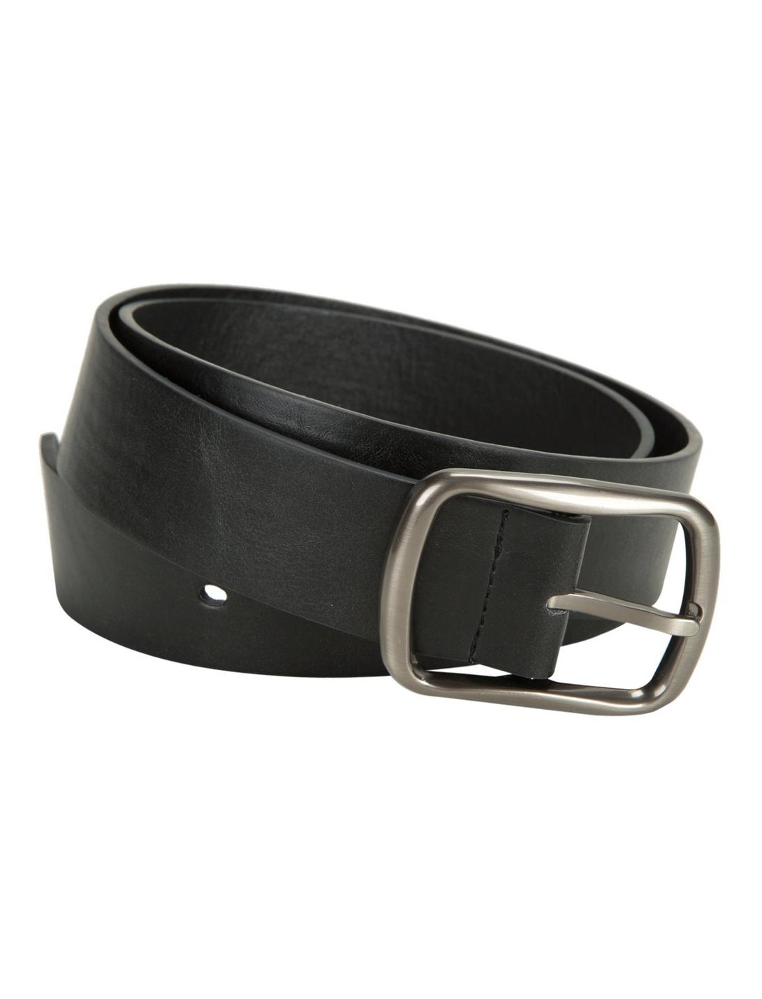 Black Distressed Faux Leather Belt, BLACK, hi-res