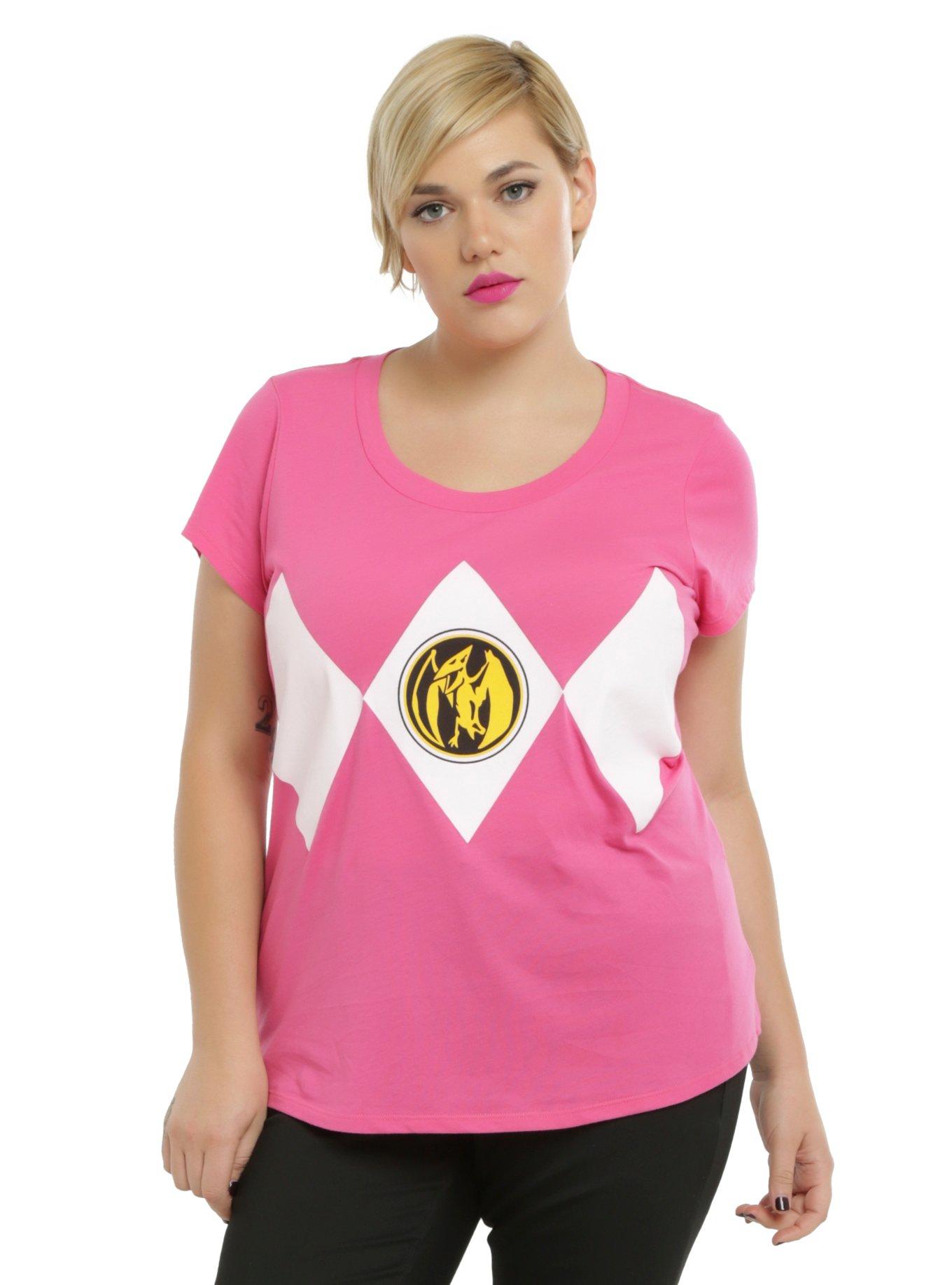 Mighty Morphin Power Rangers Pink Ranger Girls T-Shirt Plus Size, PINK, hi-res
