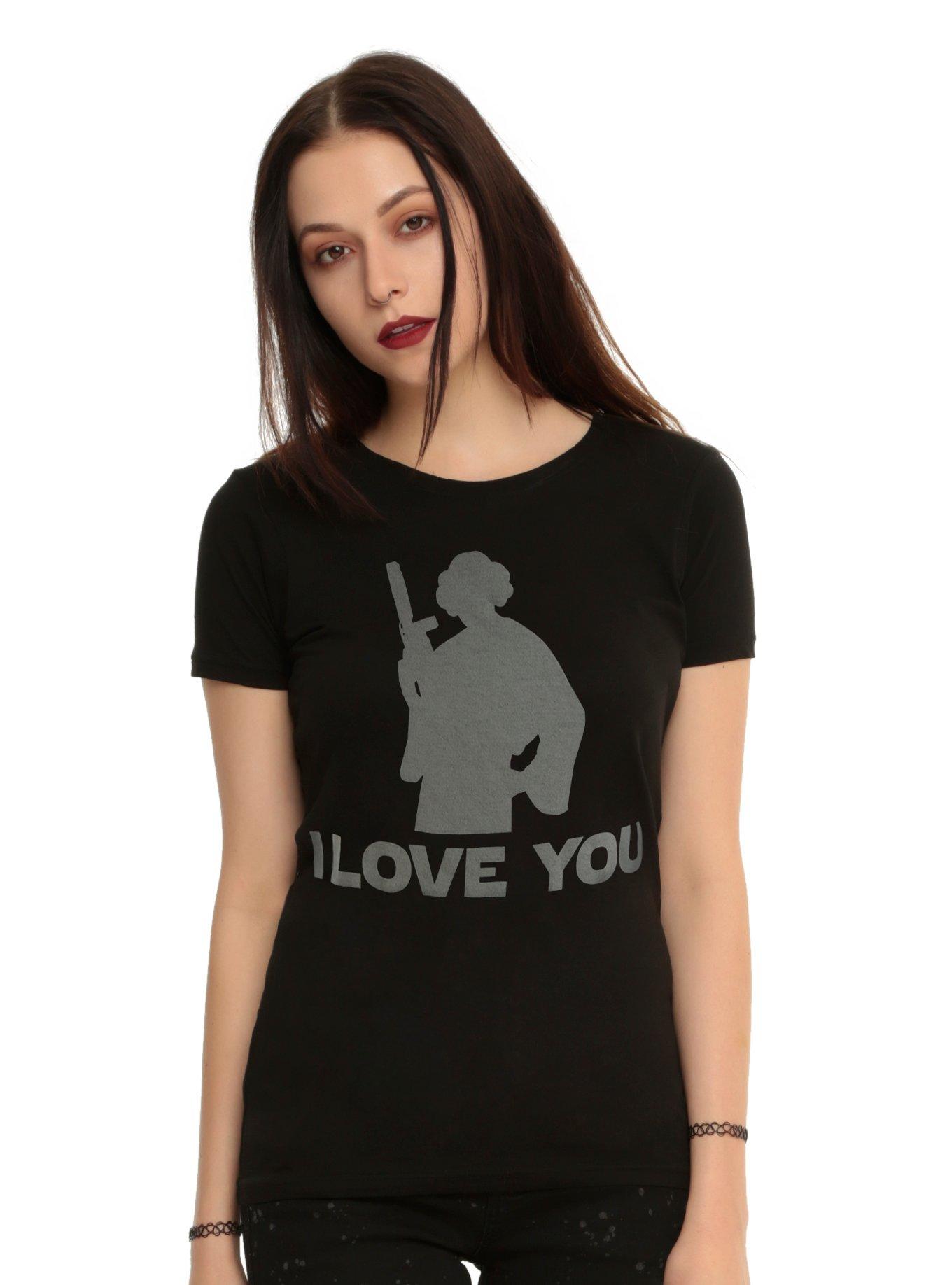 Star Wars Princess Leia I Love You Girls T-Shirt, BLACK, hi-res