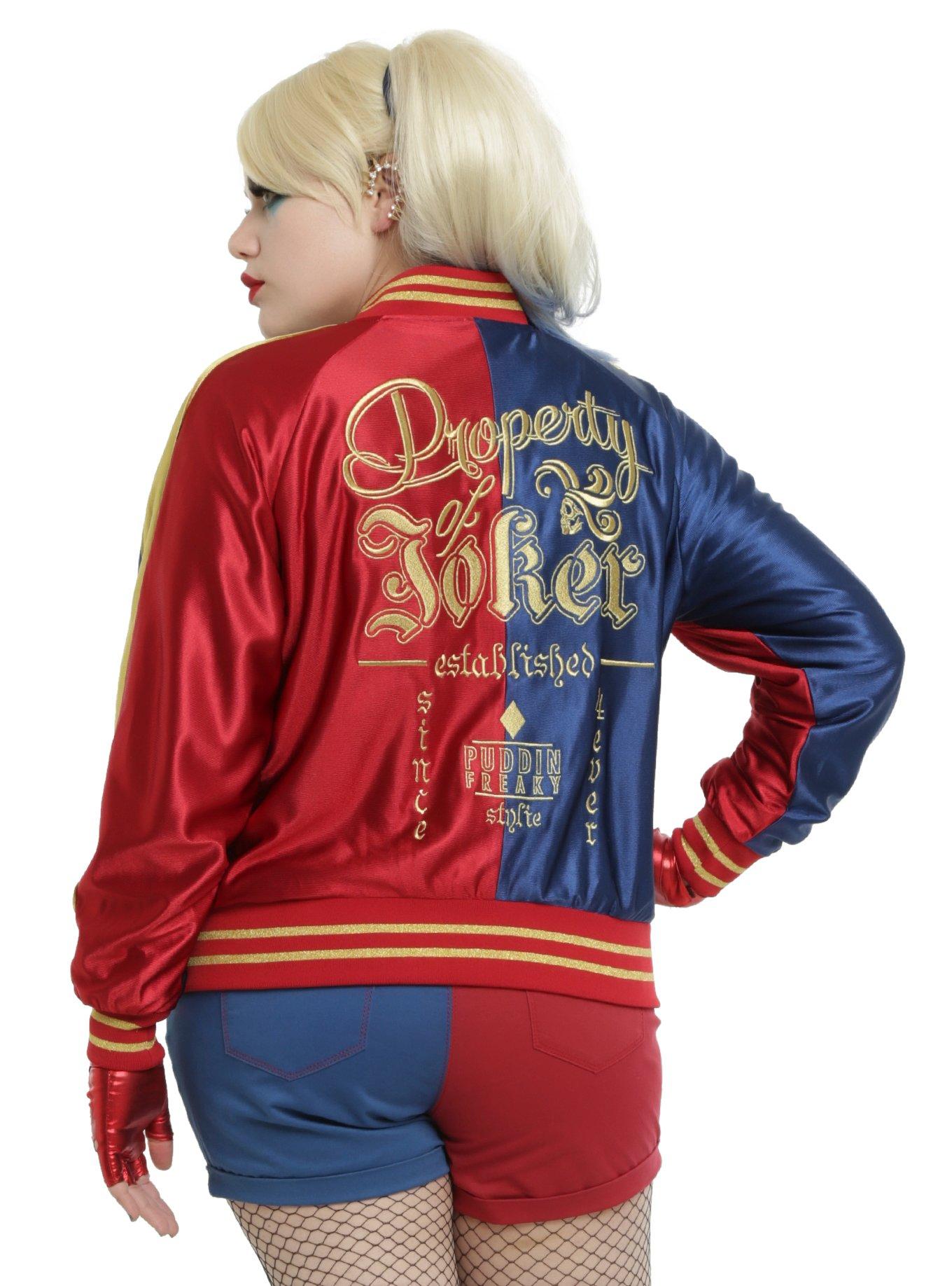 DC Comics Suicide Squad Harley Quinn Girls Satin Souvenir Jacket Plus Size