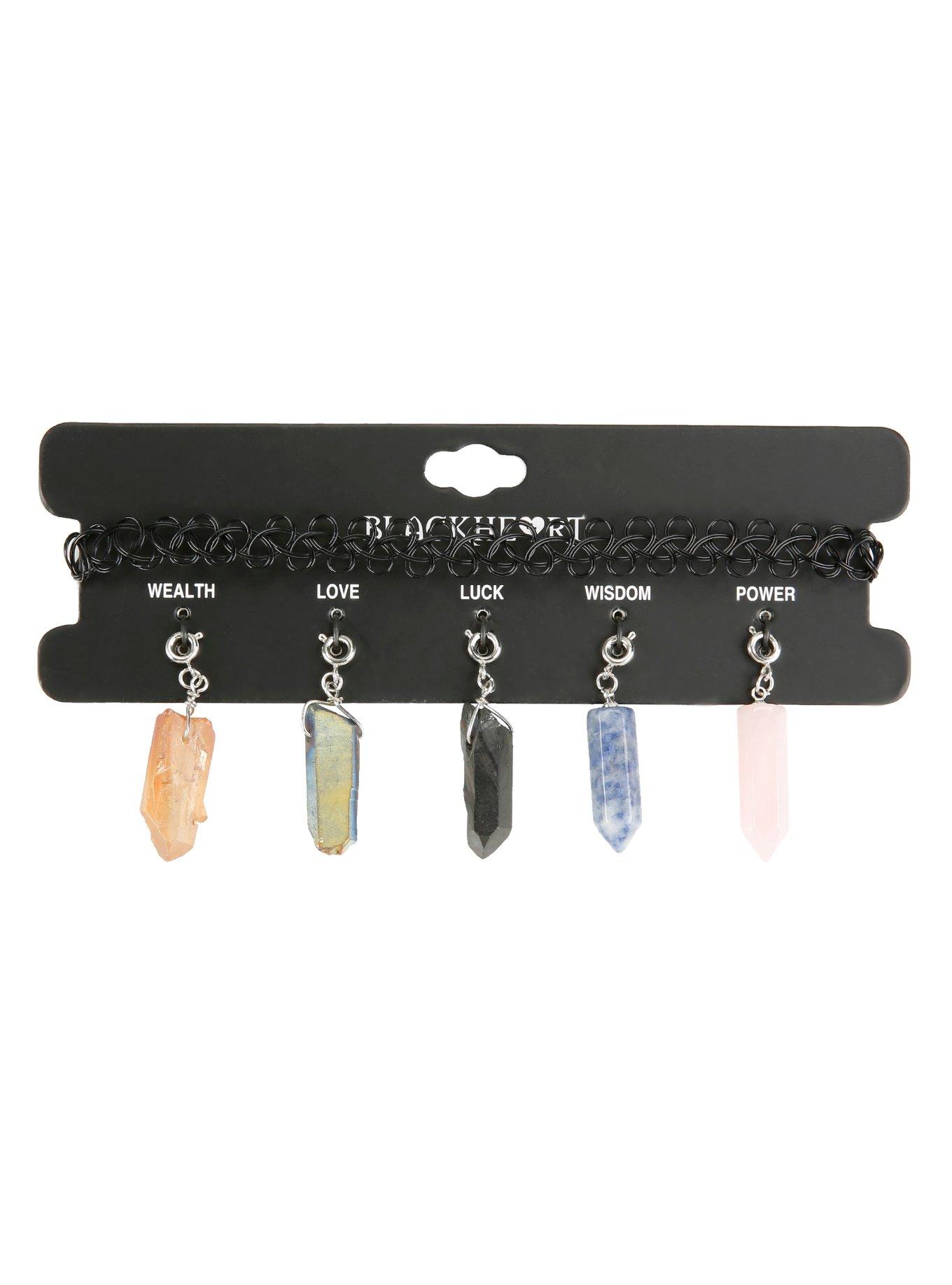 Blackheart Raw Stone Interchangeable Tattoo Choker, , hi-res