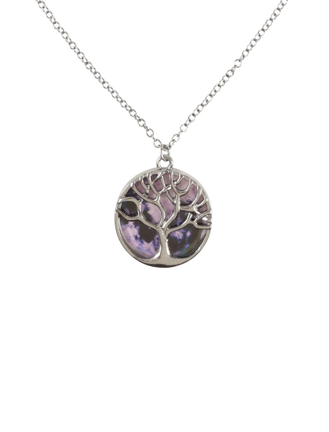 Blackheart Purple Tree Of Life Necklace Set, , hi-res