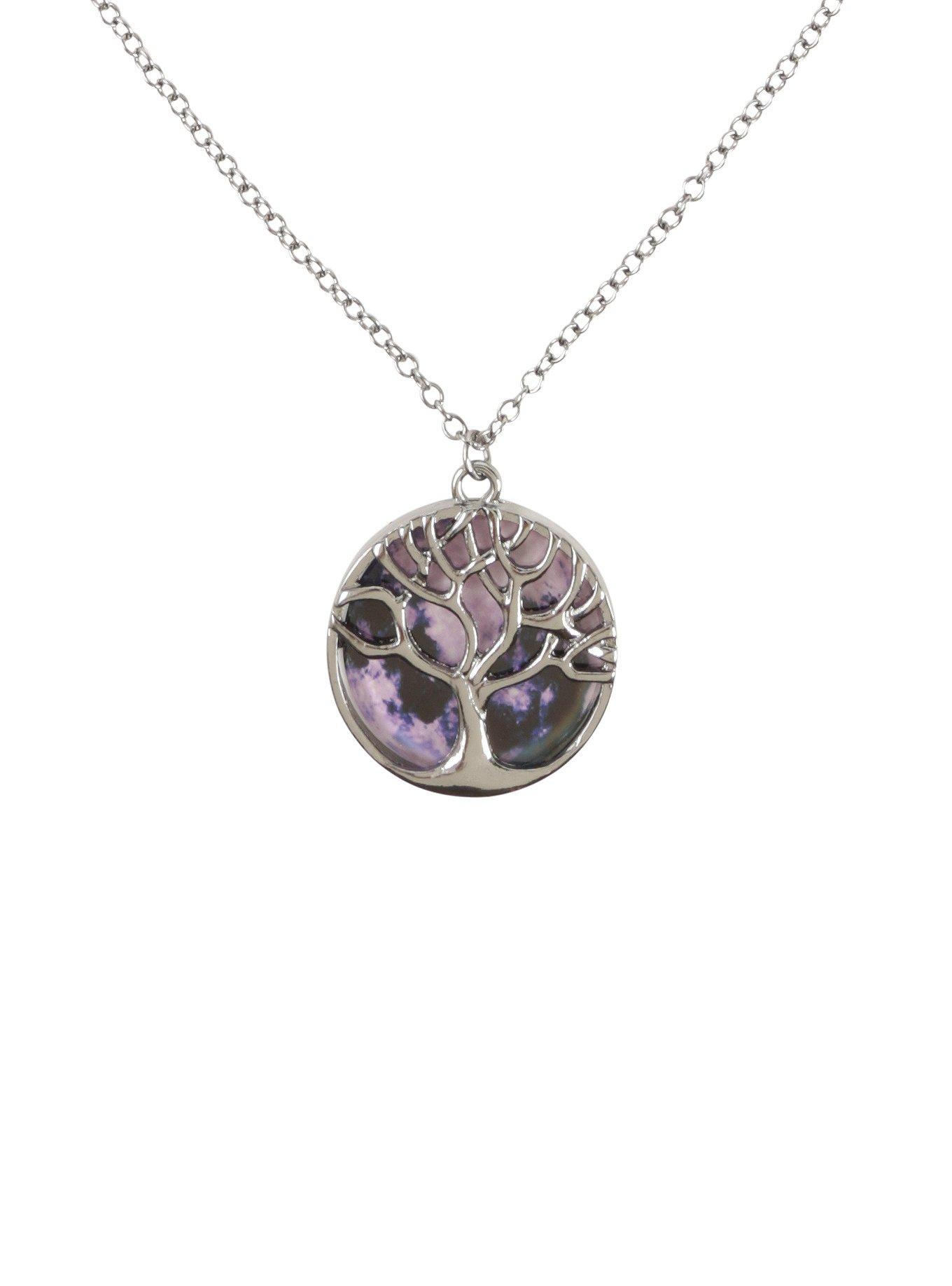 Blackheart Purple Tree Of Life Necklace Set, , hi-res