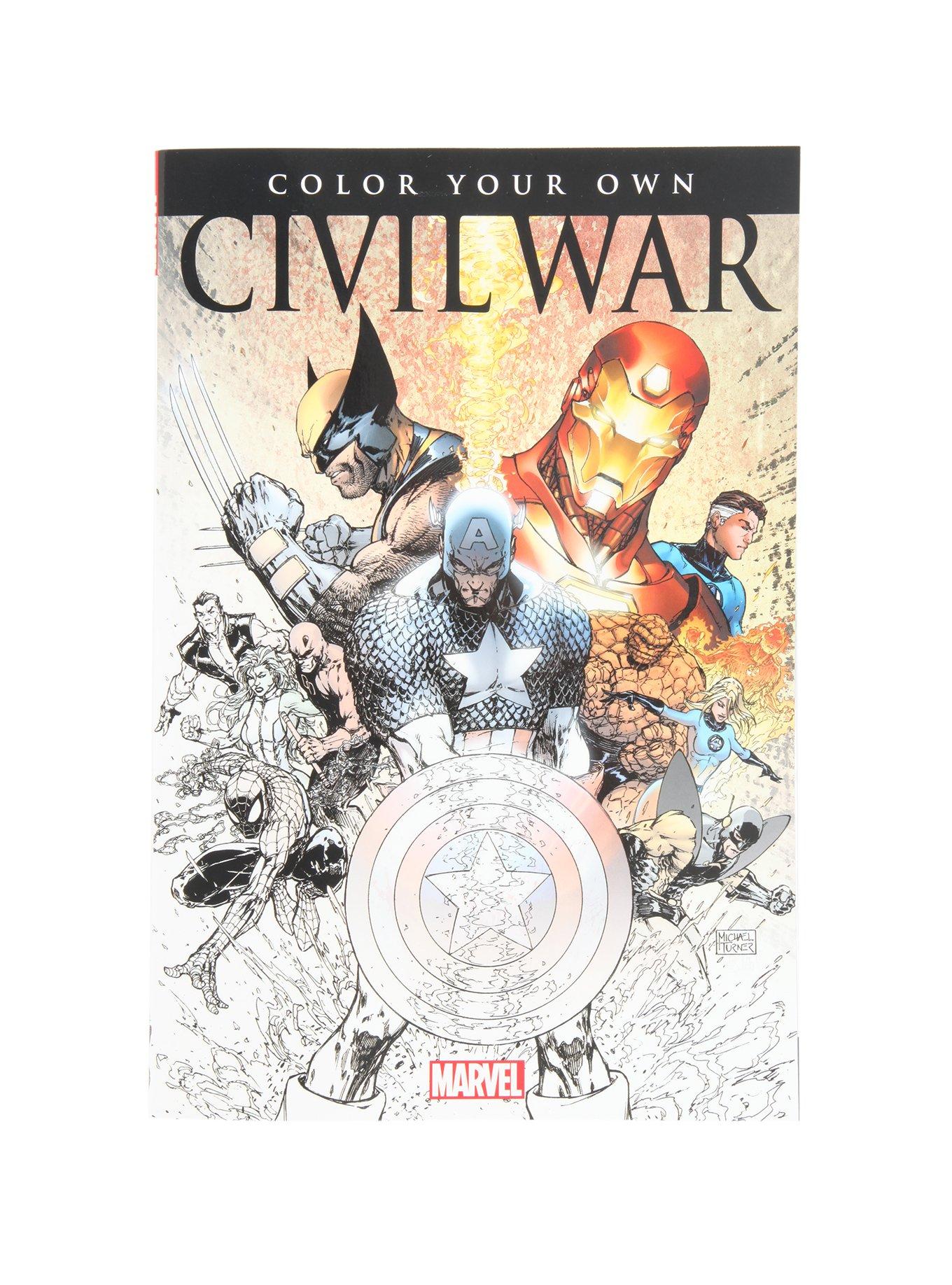 Marvel Color Your Own Civil War Book Hot Topic