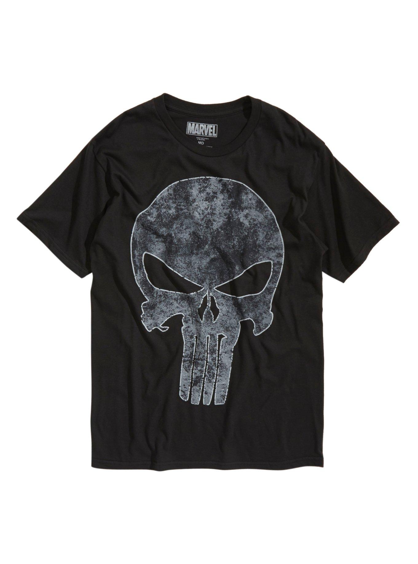 Marvel Punisher Logo T-Shirt, BLACK, hi-res
