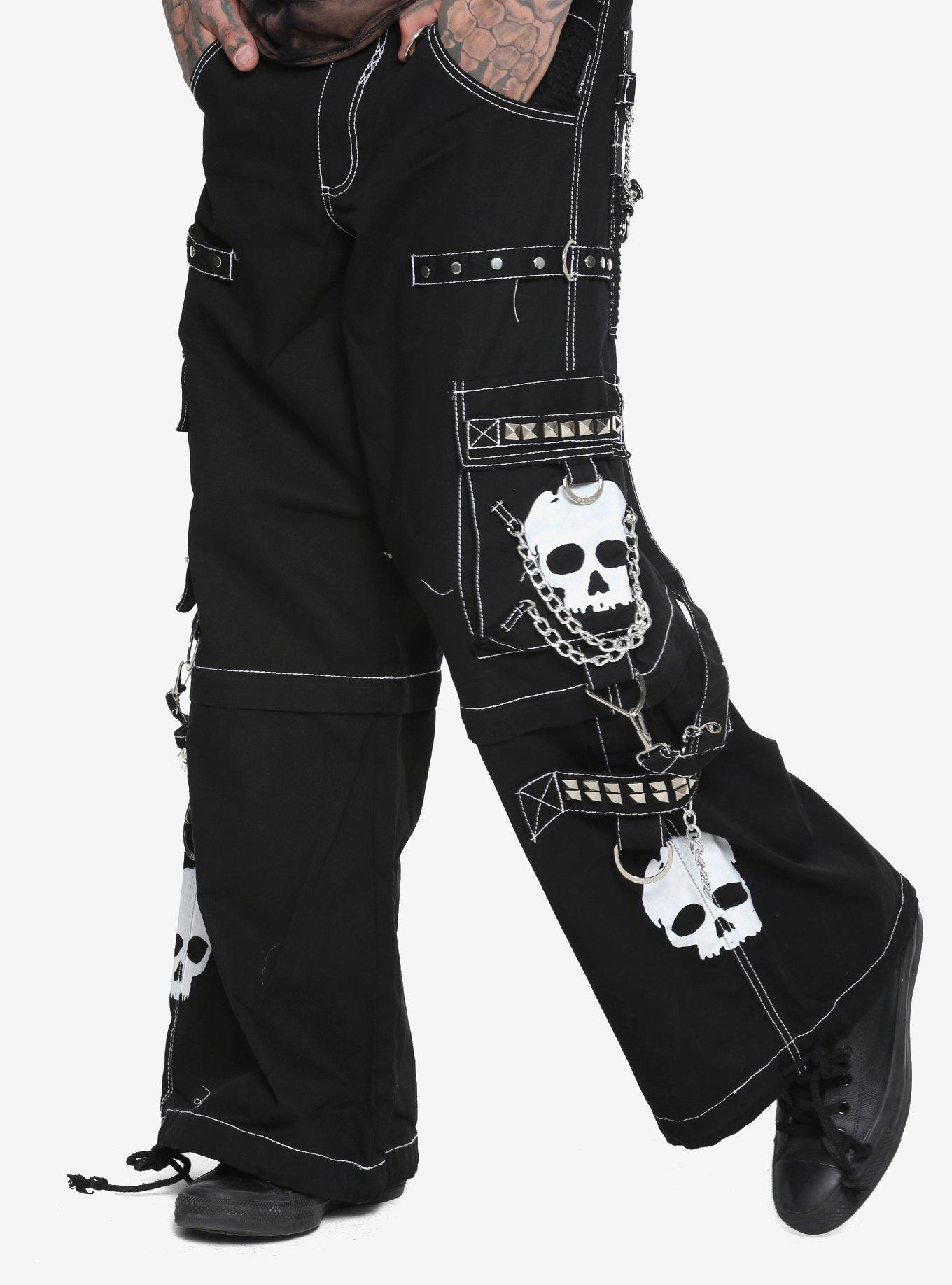 Skull Zip Off Pant White Small / Black/White