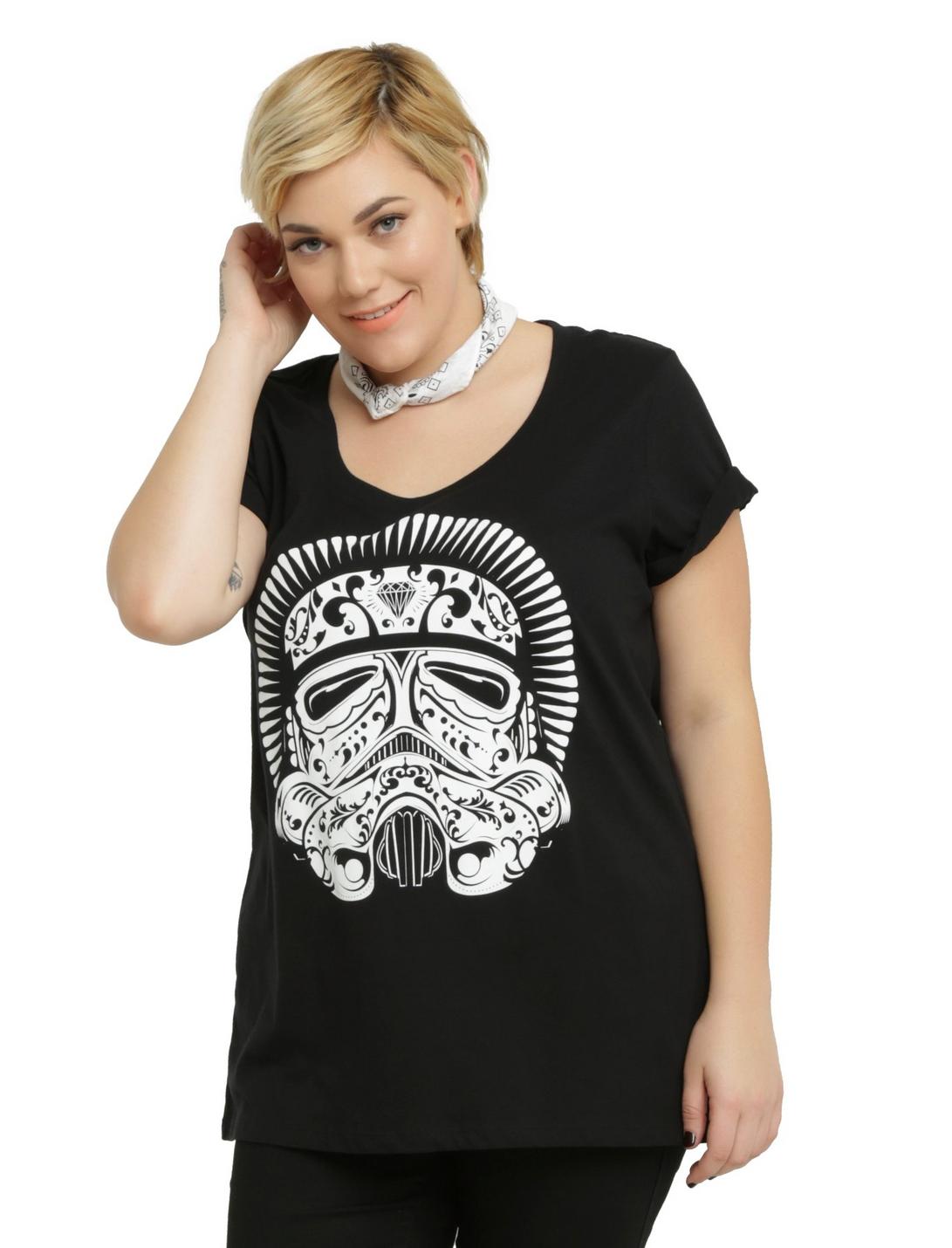 Star Wars Sugar Skull Stormtrooper Girls T-Shirt Plus Size, BLACK, hi-res