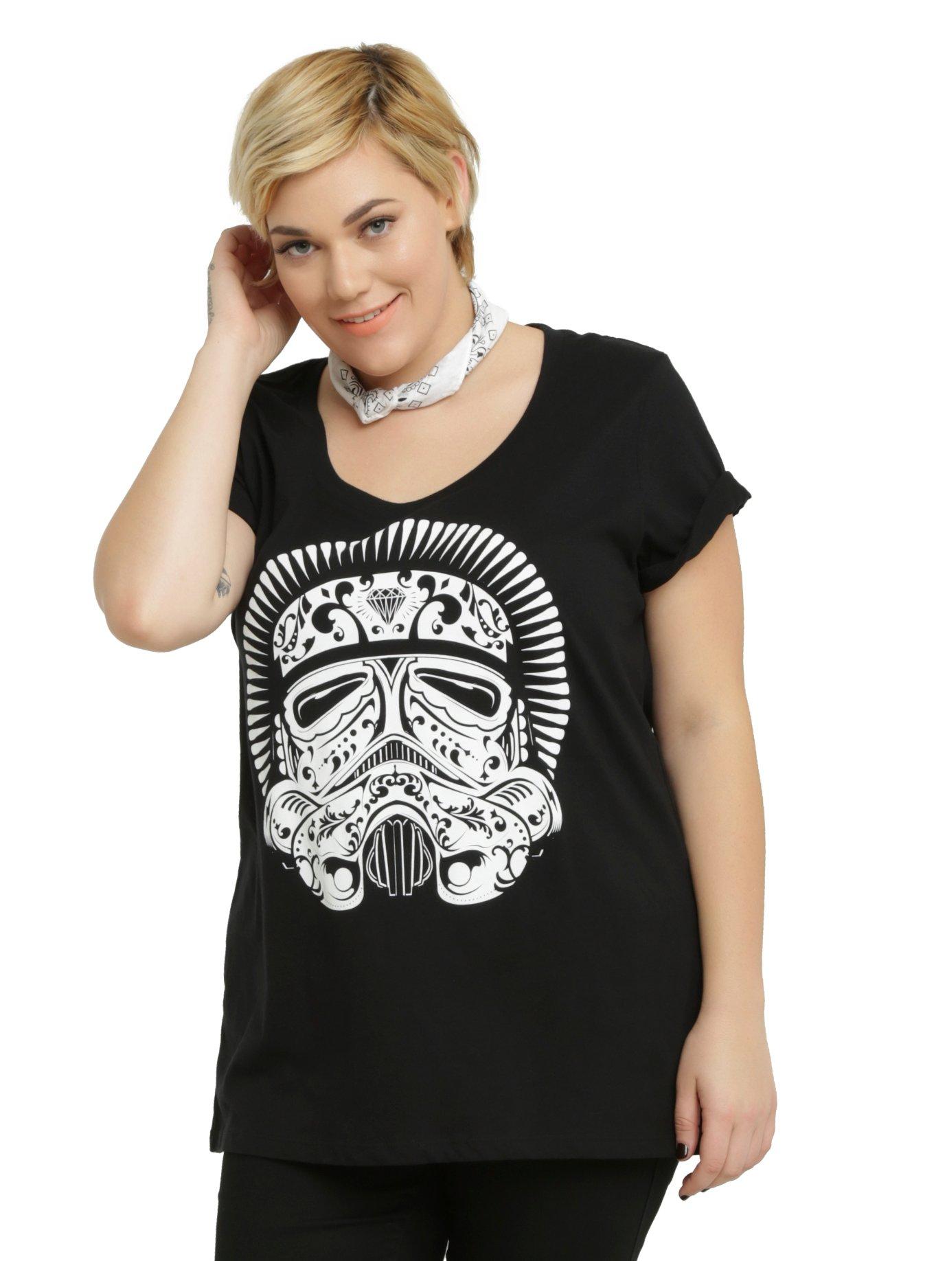 Star Wars Sugar Skull Stormtrooper Girls T-Shirt Plus Size, BLACK, hi-res