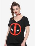 Marvel Deadpool Logo Girls T-Shirt Plus Size, BLACK, hi-res