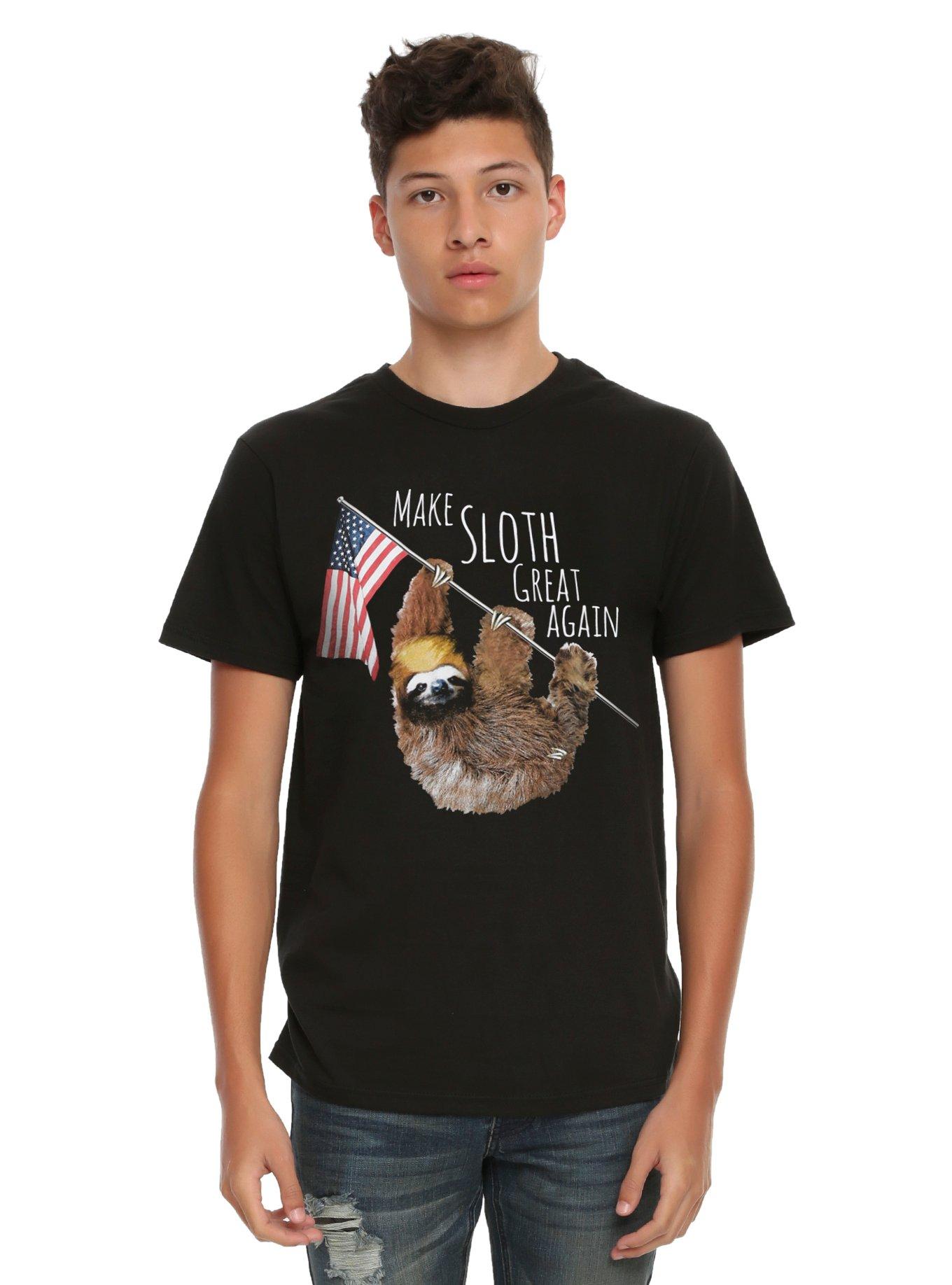 Make Sloth Great T-Shirt, BLACK, hi-res