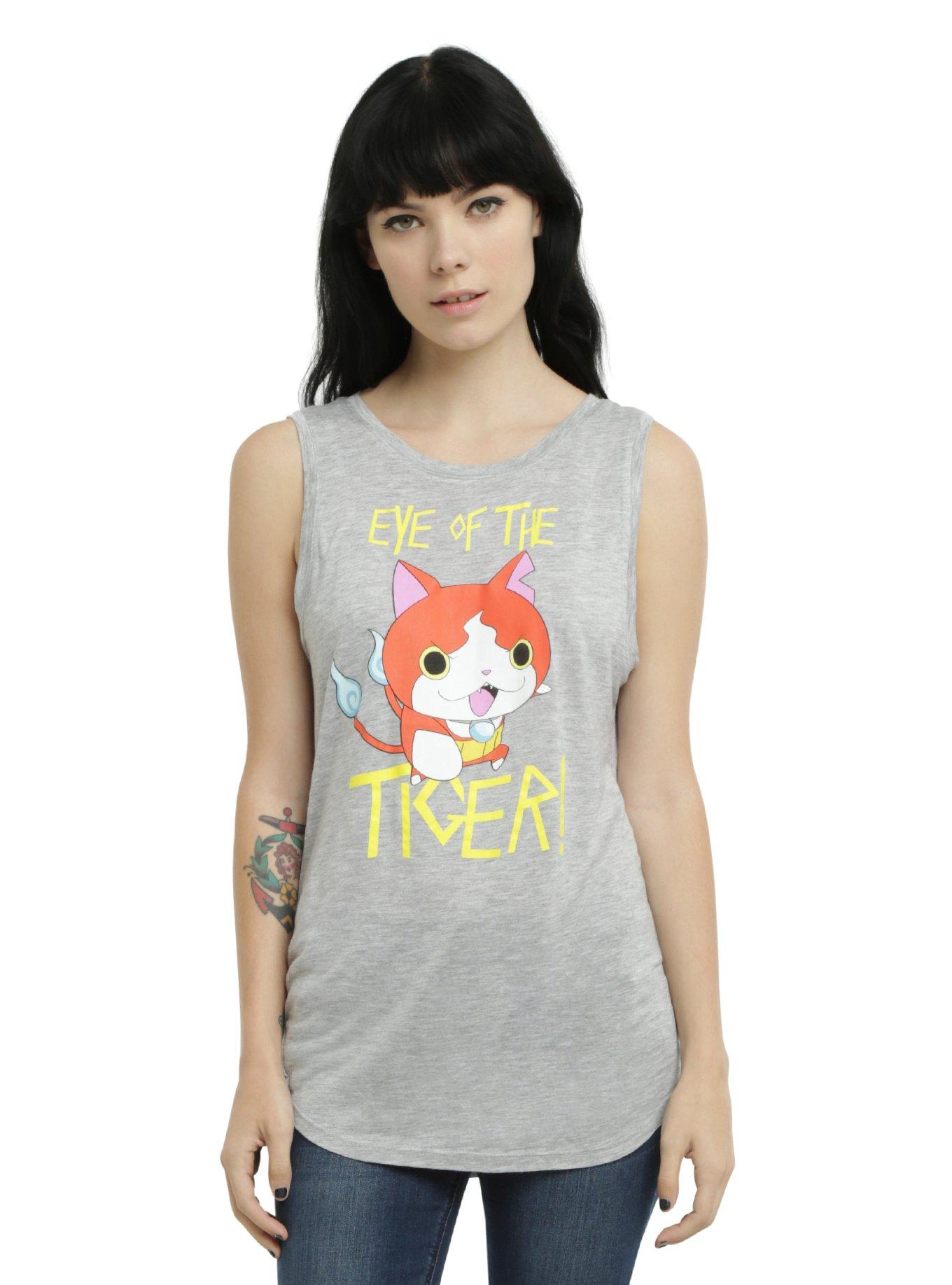 Yo-Kai Watch Eye Of The Tiger Girls Muscle Top, WHITE, hi-res