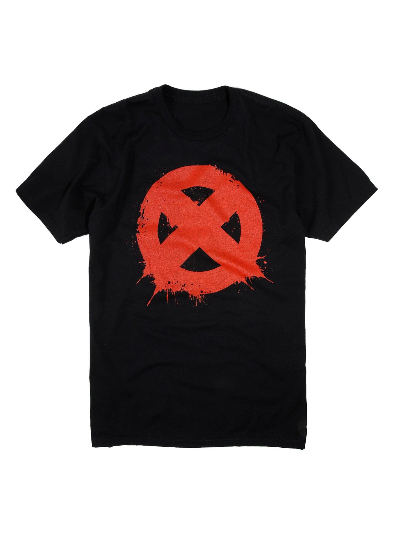 Marvel X-Men Splatter Logo T-Shirt, BLACK, hi-res