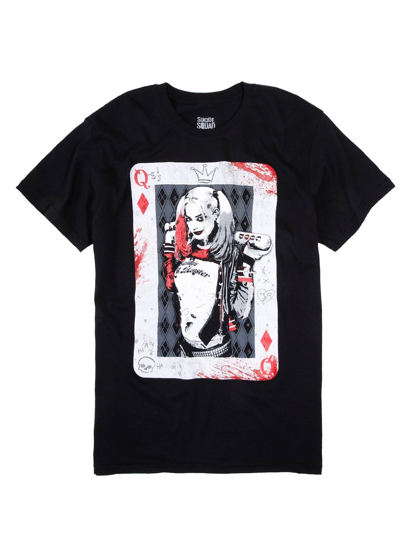 DC Comics Suicide Squad Harley Quinn Queen Of Diamonds T-Shirt, BLACK, hi-res