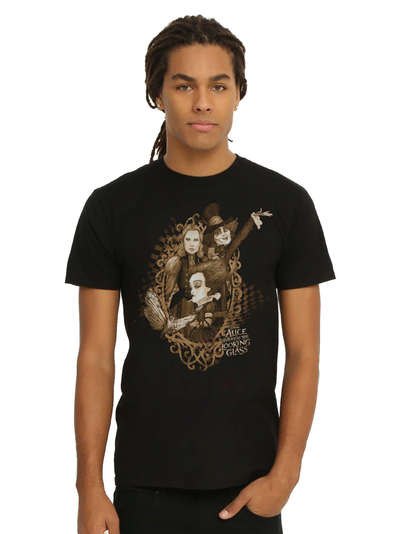 Disney Alice Through The Looking Glass Mirror Portrait T-Shirt, BLACK, hi-res