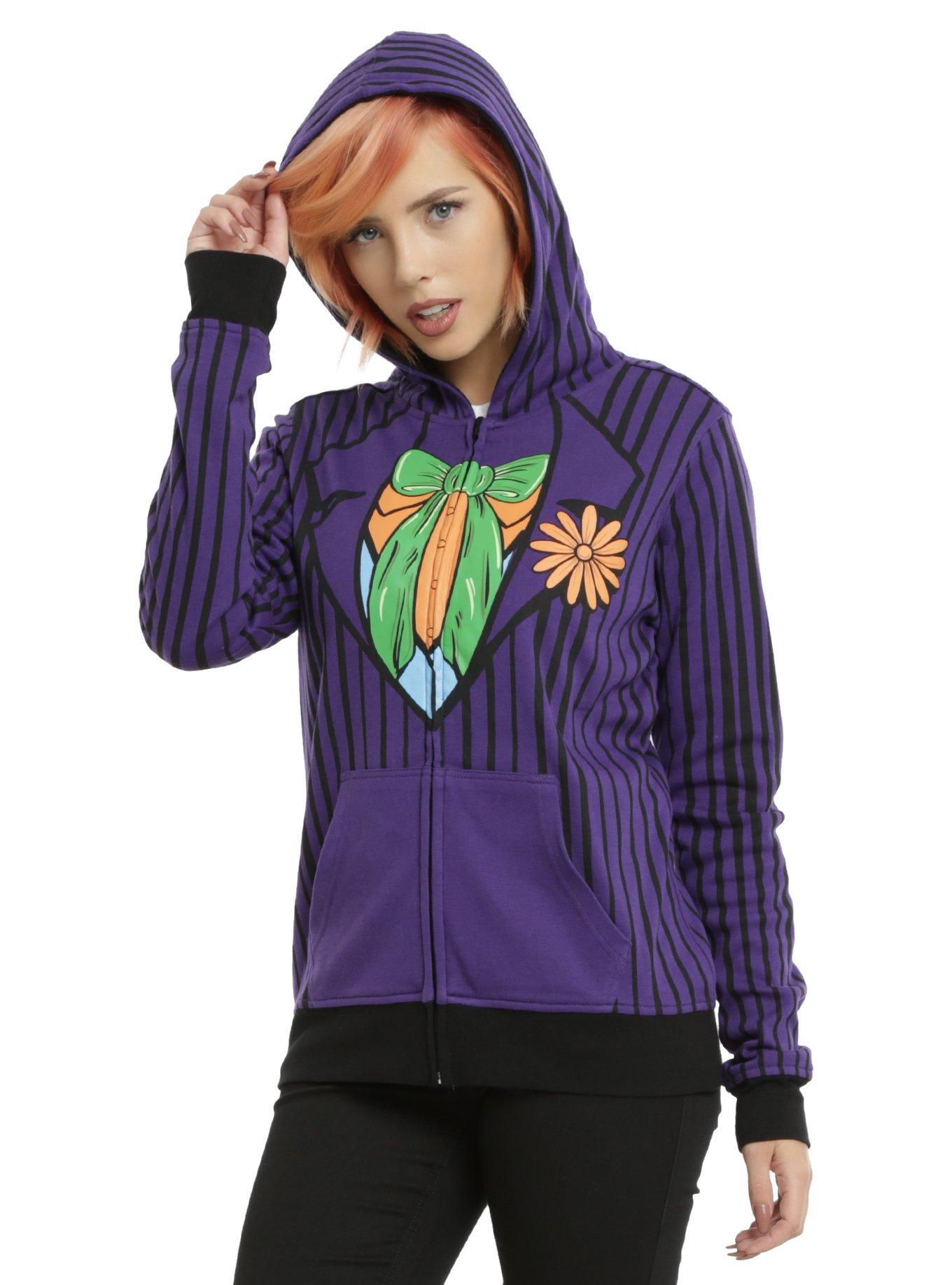 DC Comics Joker & Harley Quinn Reversible Girls Cosplay Hoodie, BLACK, hi-res