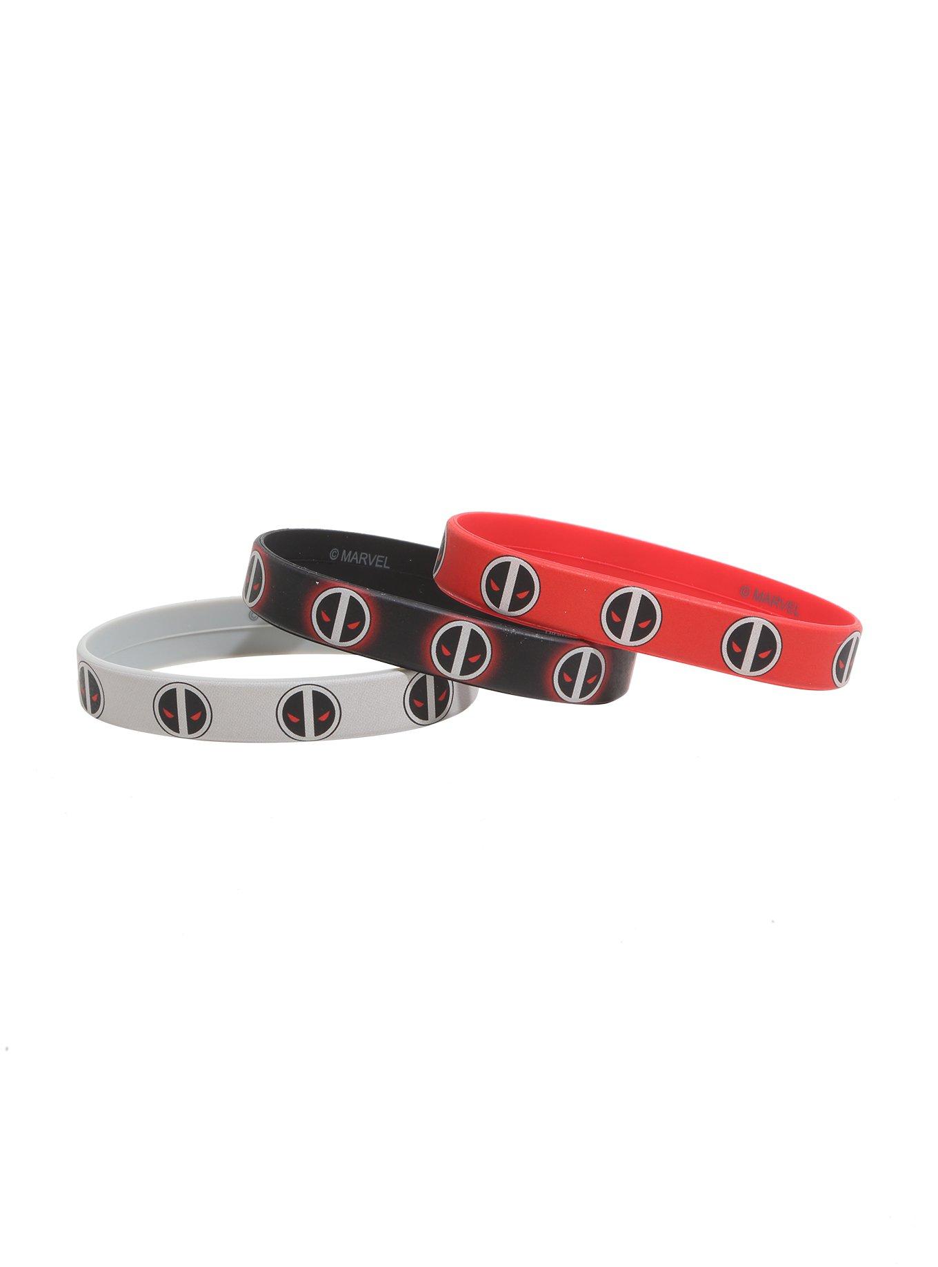 Marvel Deadpool Rubber Bracelet Set, , hi-res