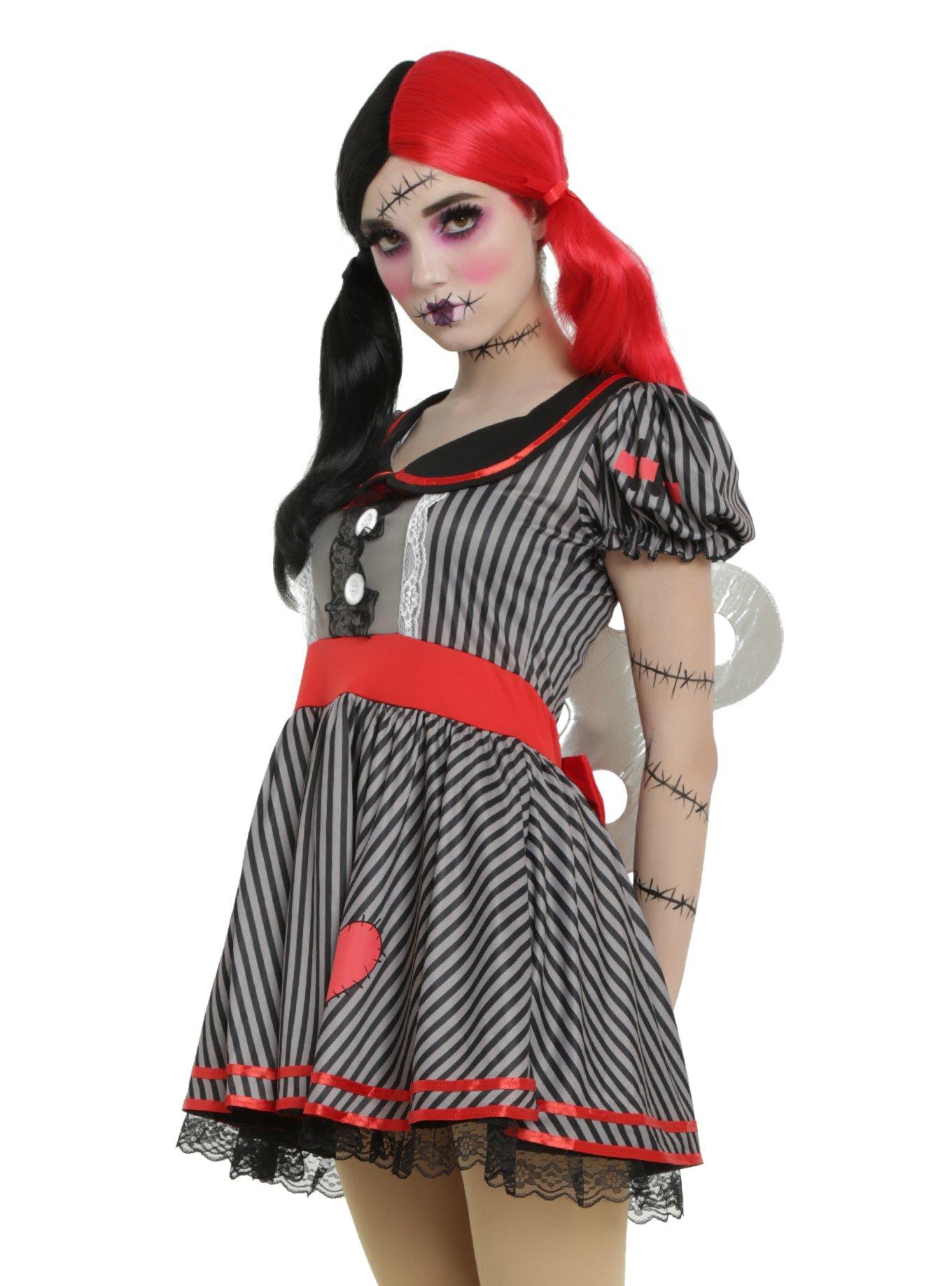 Black & Grey Striped Wind-Up Doll Costume | Hot Topic