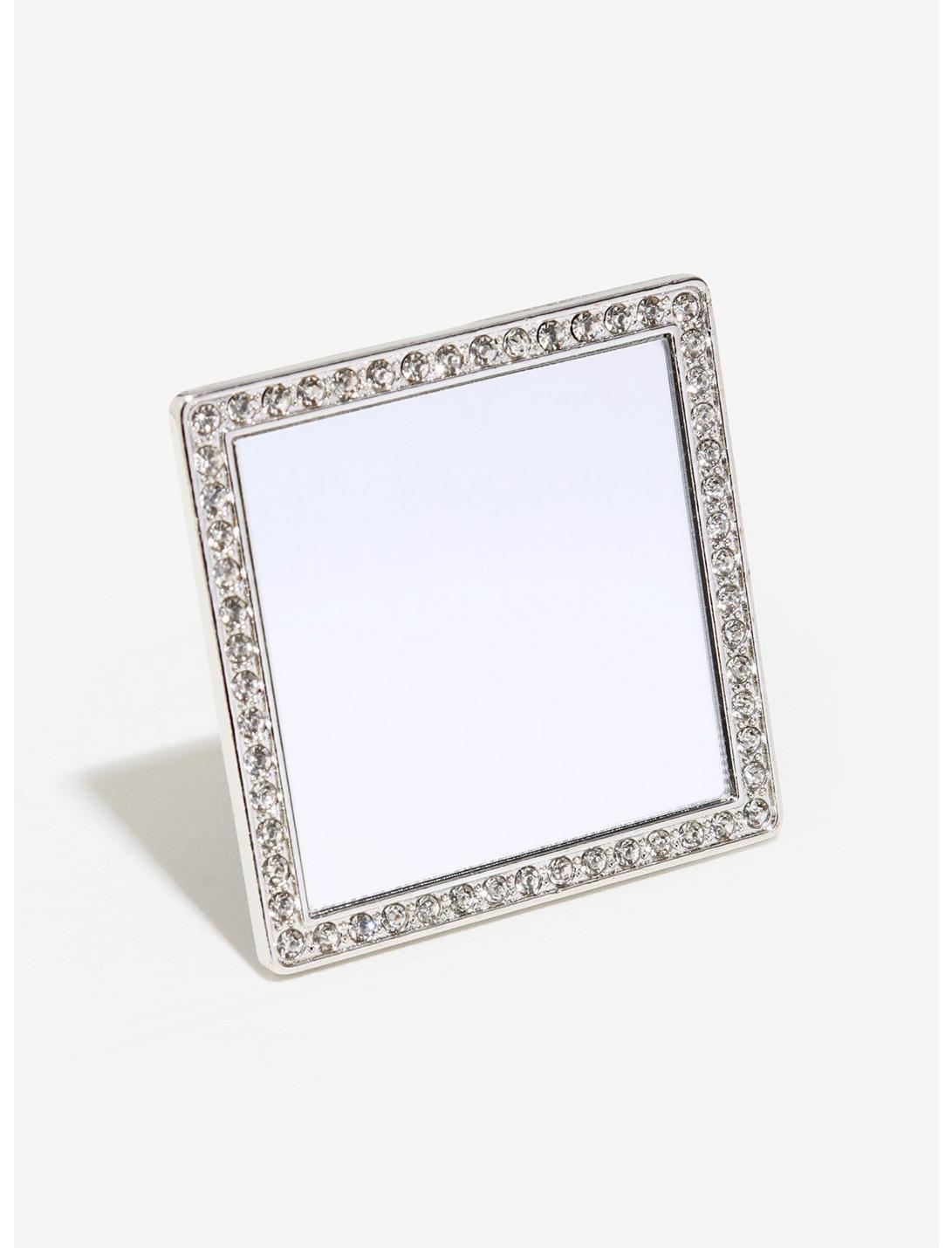 iDecoz Selfie Mirror In Silver With CZ Crystals, , hi-res