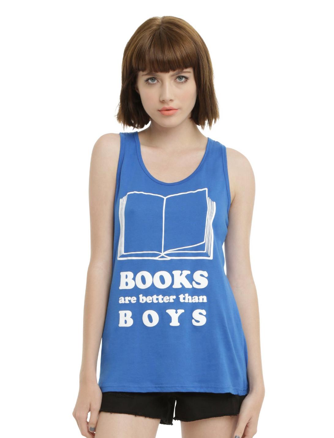 Books Are Better Girls Tank Top, BLUE, hi-res