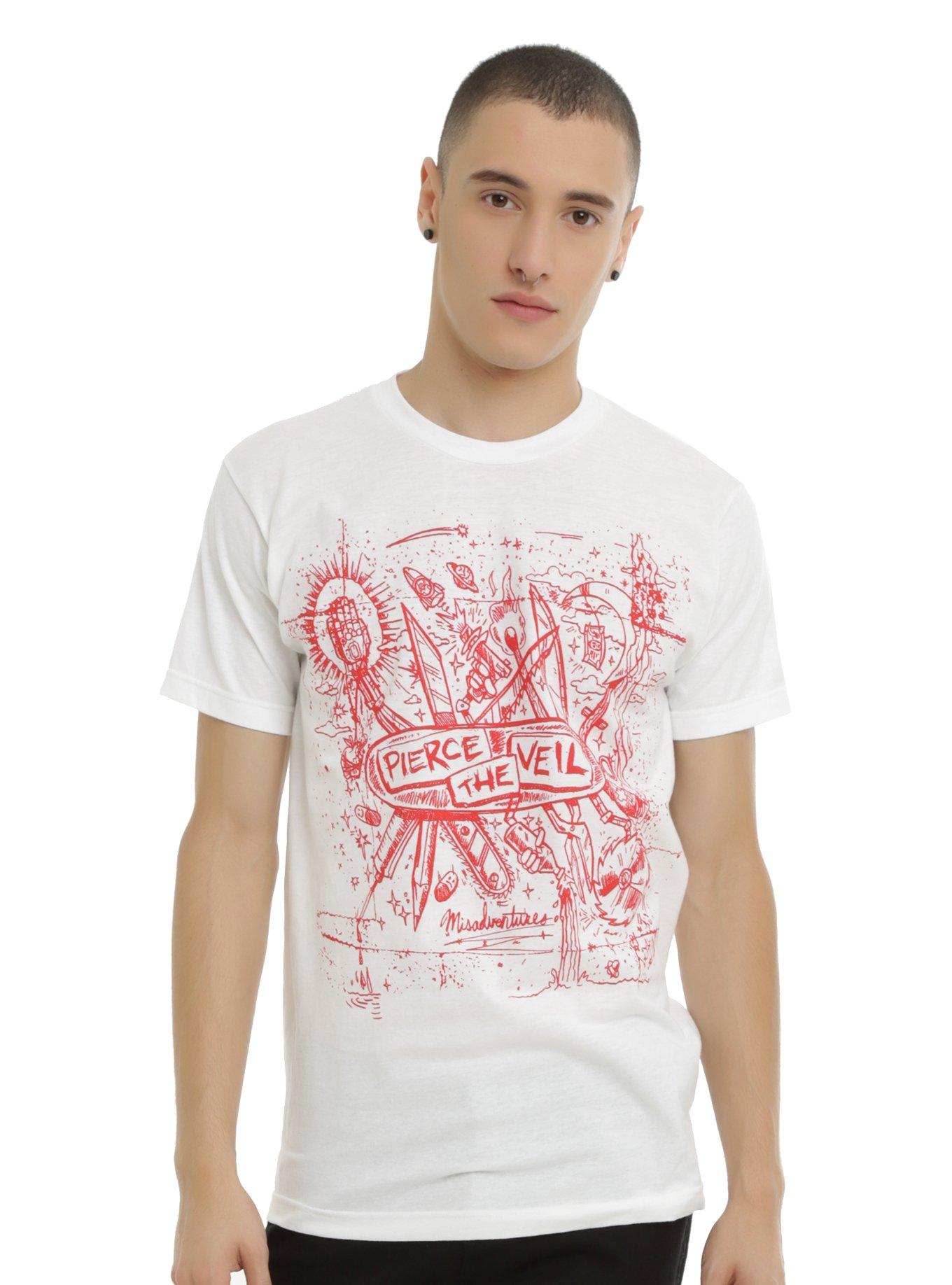 Pierce The Veil Misadventures Cover T-Shirt, WHITE, hi-res