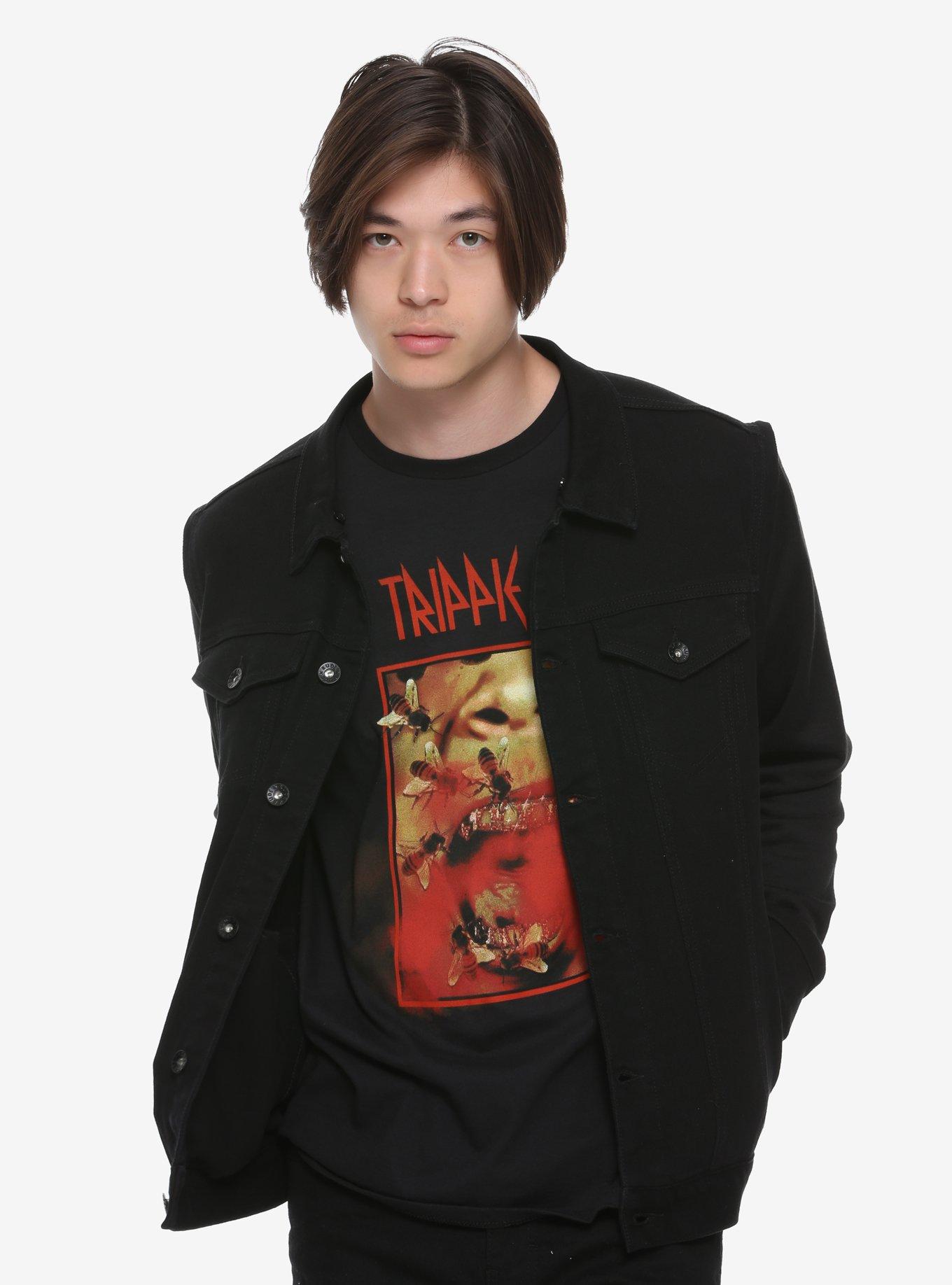 XXX RUDE Black Denim Black Jersey Hooded Jacket | Hot Topic