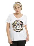 Fall Out Boy Floral Girls T-Shirt Plus Size, WHITE, hi-res