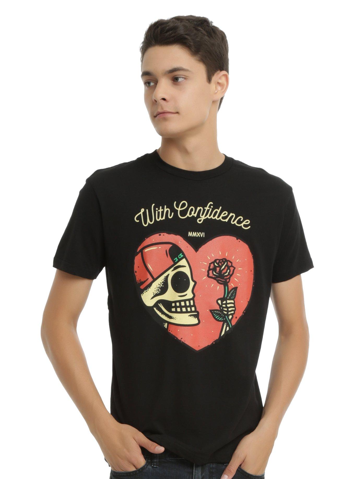 With Confidence Heart T-Shirt, BLACK, hi-res