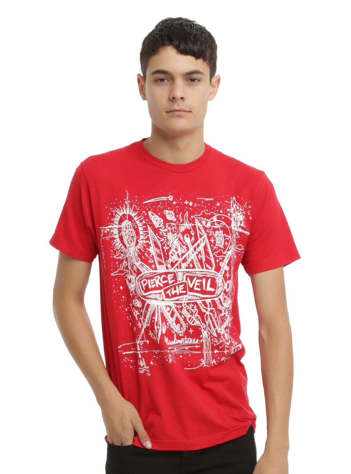 Pierce The Veil Misadventures T-Shirt, RED, hi-res