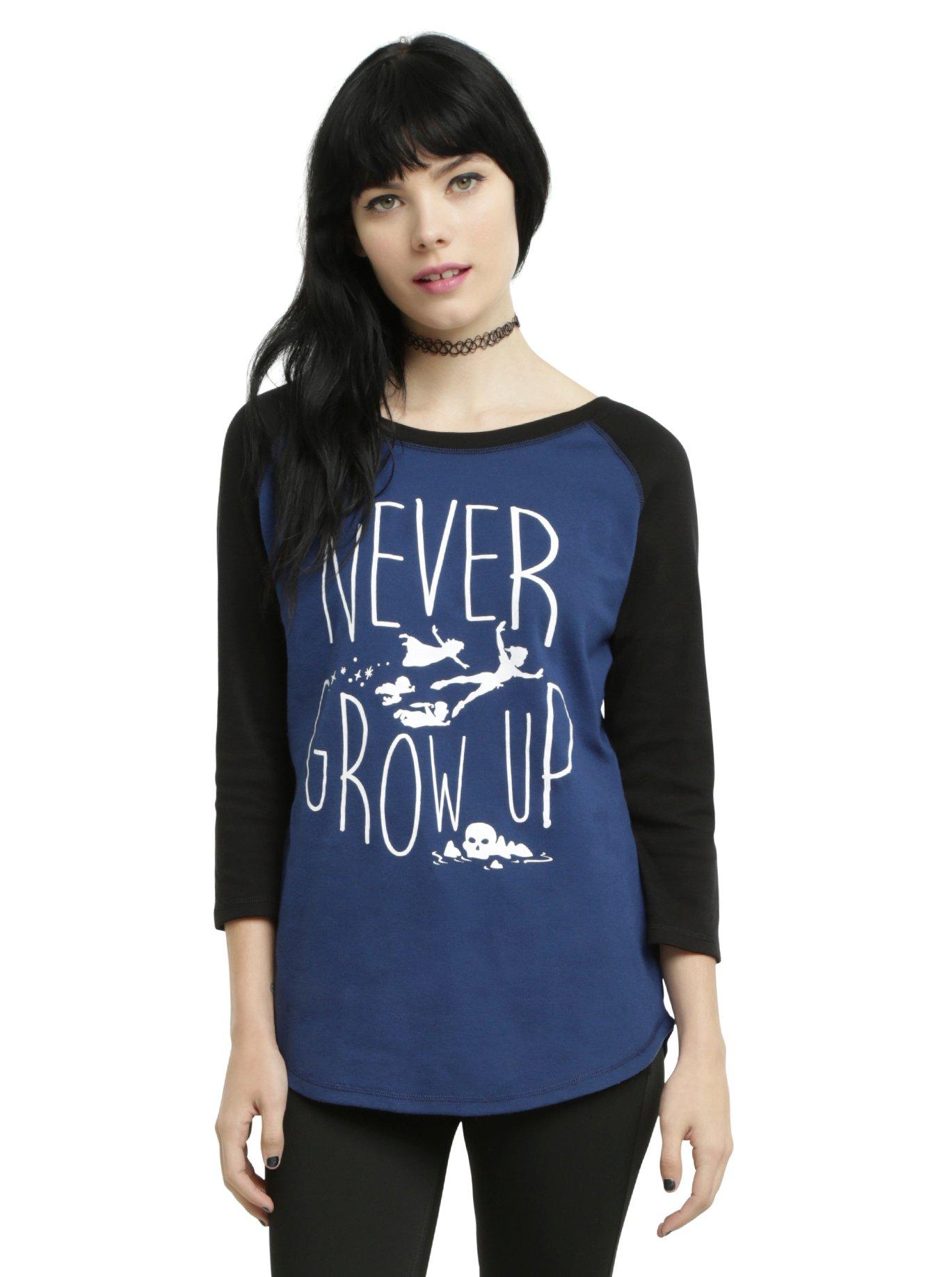 Disney Peter Pan Grow Up Girls Reversible Raglan, BLUE, hi-res