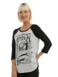 The Nightmare Before Christmas Simply Meant To Be Girls Reversible Raglan, GREY, hi-res