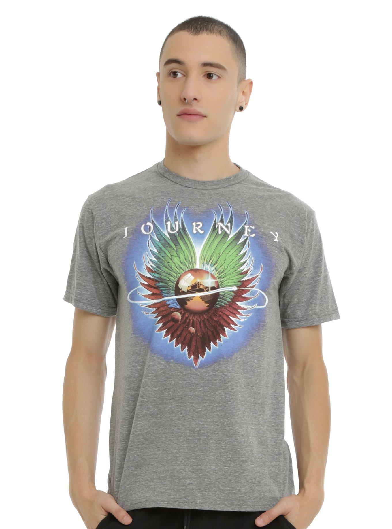 Journey Winged Logo T-Shirt, HEATHER GREY, hi-res